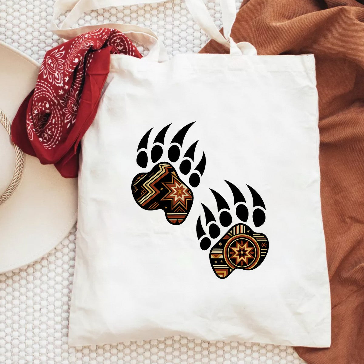 DTF Heat Transfer Iron On Sticker Tribal Bear Paw Print Pattern for Halloween Decorations T Shirts Hoodies Bags and Home Decor - 6