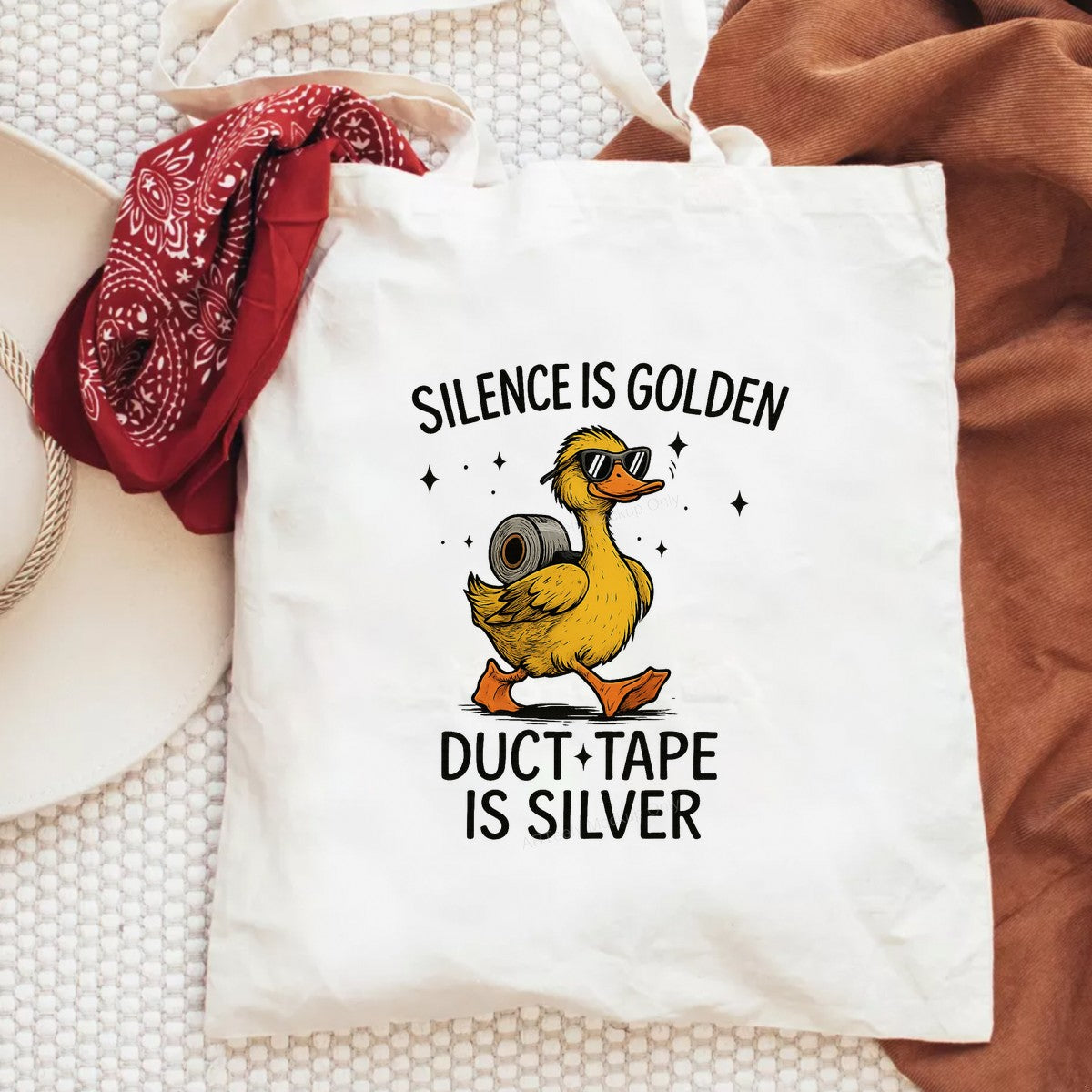 DTF Heat Transfer Iron On Sticker Iron On Transfers for T Shirts Funny Duck with Sunglasses and Duct Tape Quirky Apparel Decor Local Warehouse - 6