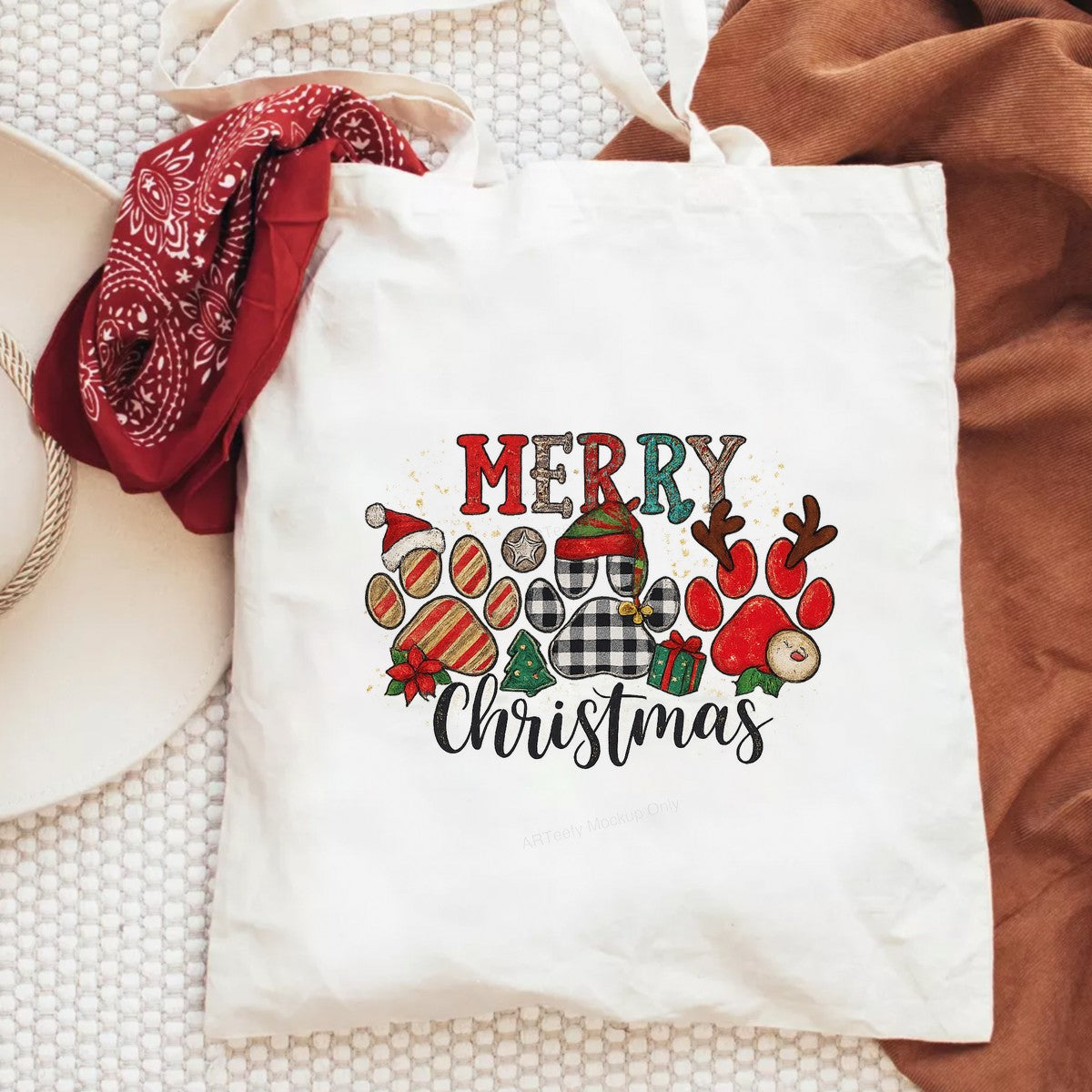 DTF Heat Transfer Iron On Sticker DTF Transfers Ready to Press Christmas Paw Print Design for Holiday T Shirts Hoodies Local Warehouse - 6