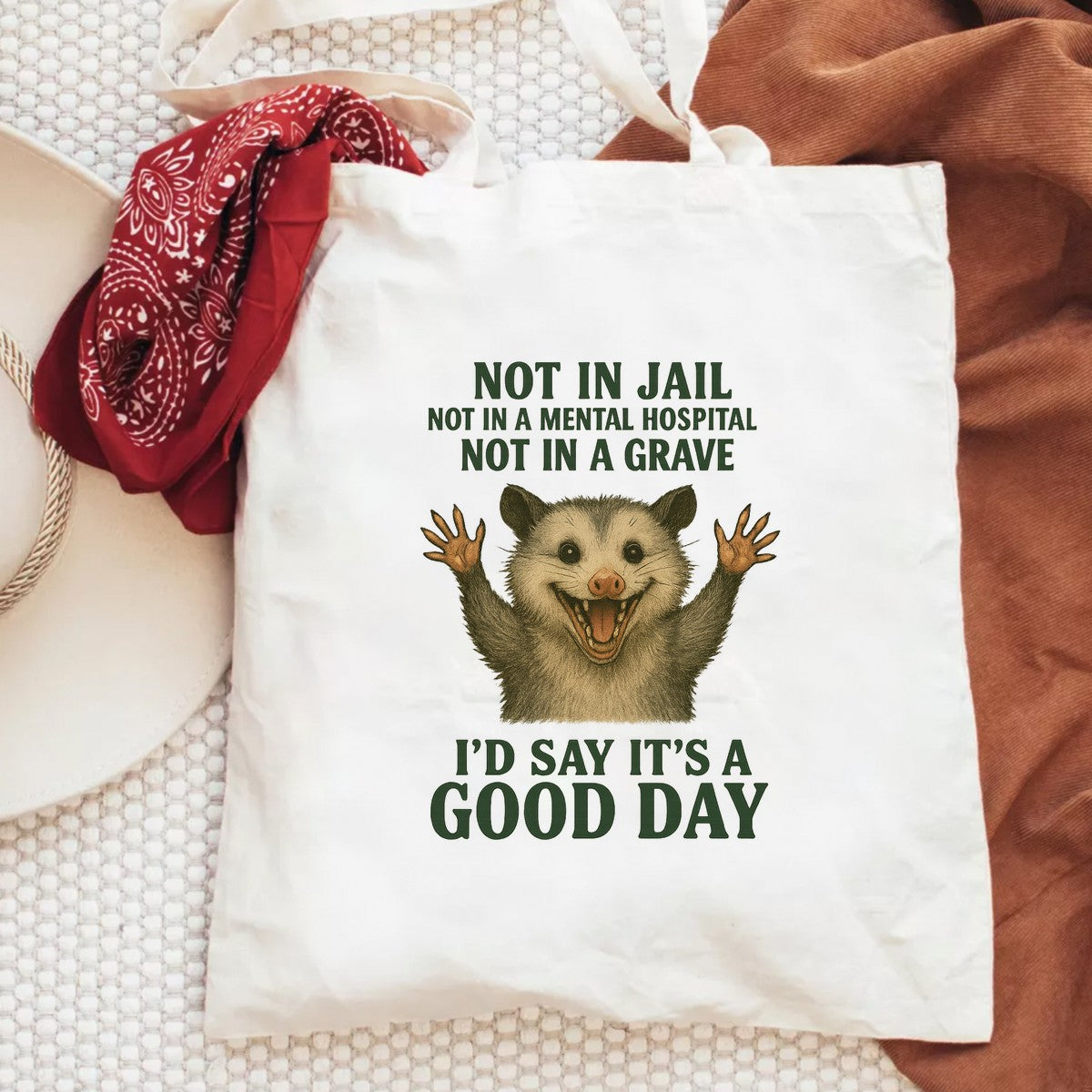 DTF Heat Transfer Iron On Sticker Funny Opossum Saying It Is a Good Day Graphic for T Shirts Hoodies Bags and Halloween Home Decor - 6