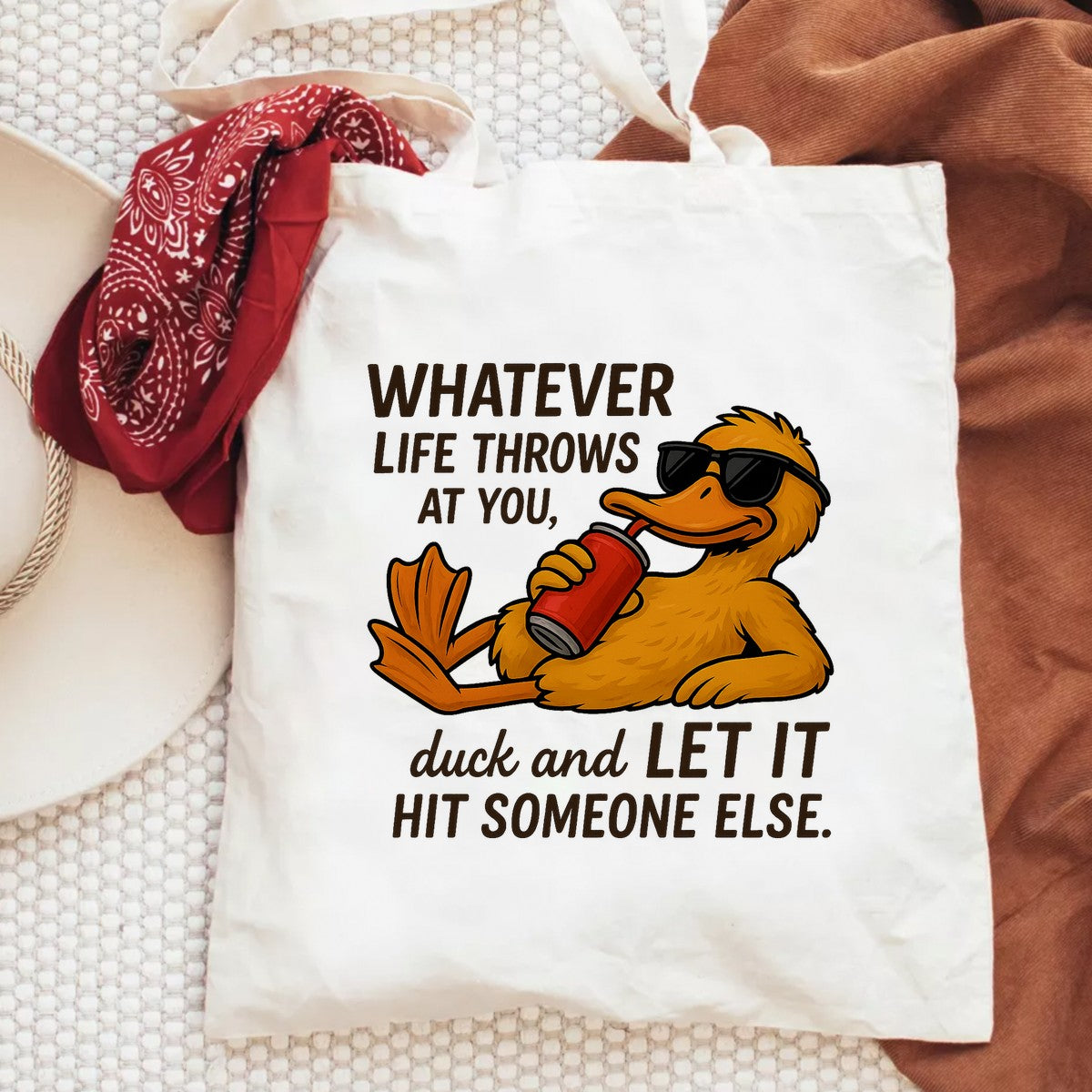 DTF Heat Transfer Iron On Sticker Relaxed Duck with Sunglasses and Soda for Casual Apparel Home Decor and Quirky Gift Ideas - 6