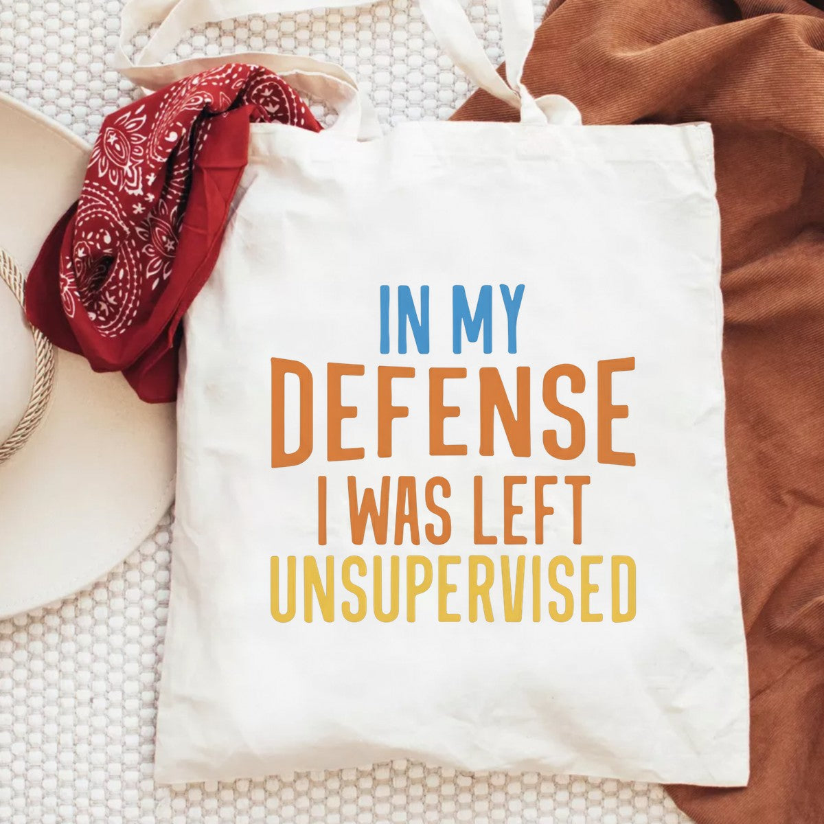 DTF Heat Transfer Iron On Sticker In My Defense I Was Left Unsupervised Lettering for Halloween Party Favors T Shirts Hoodies Tote Bags Aprons and Home Decor - 6