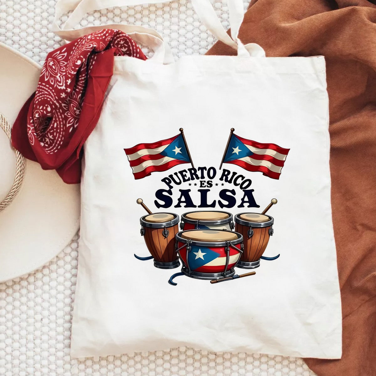 DTF Heat Transfer Iron On Sticker Puerto Rico Salsa Drum Set Pattern for Music Lovers Apparel Bags Jackets and Home Decor - 6