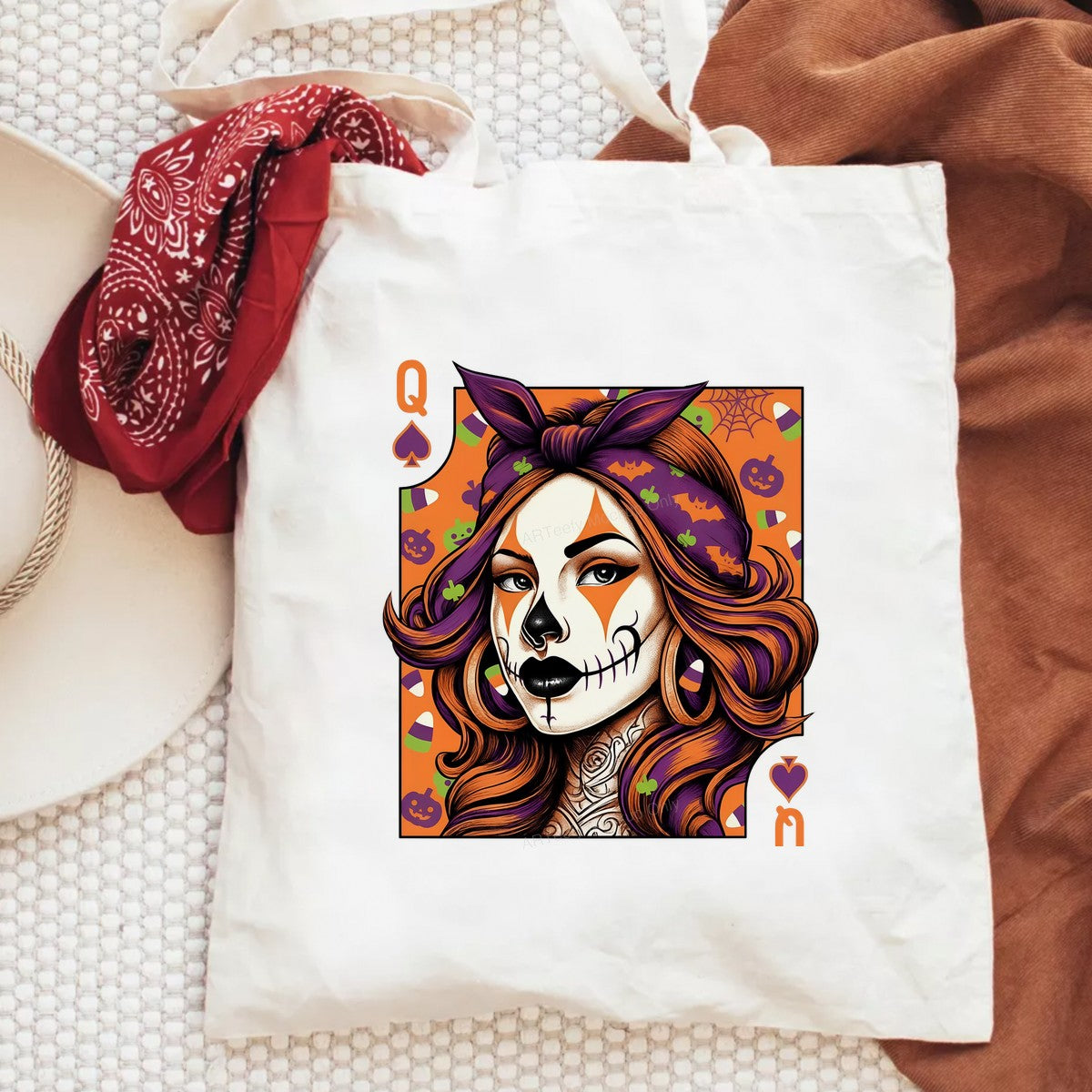 DTF Heat Transfer Iron On Sticker Heat Transfers Ready to Press Halloween Queen Card Design for T Shirts Local Warehouse - 6