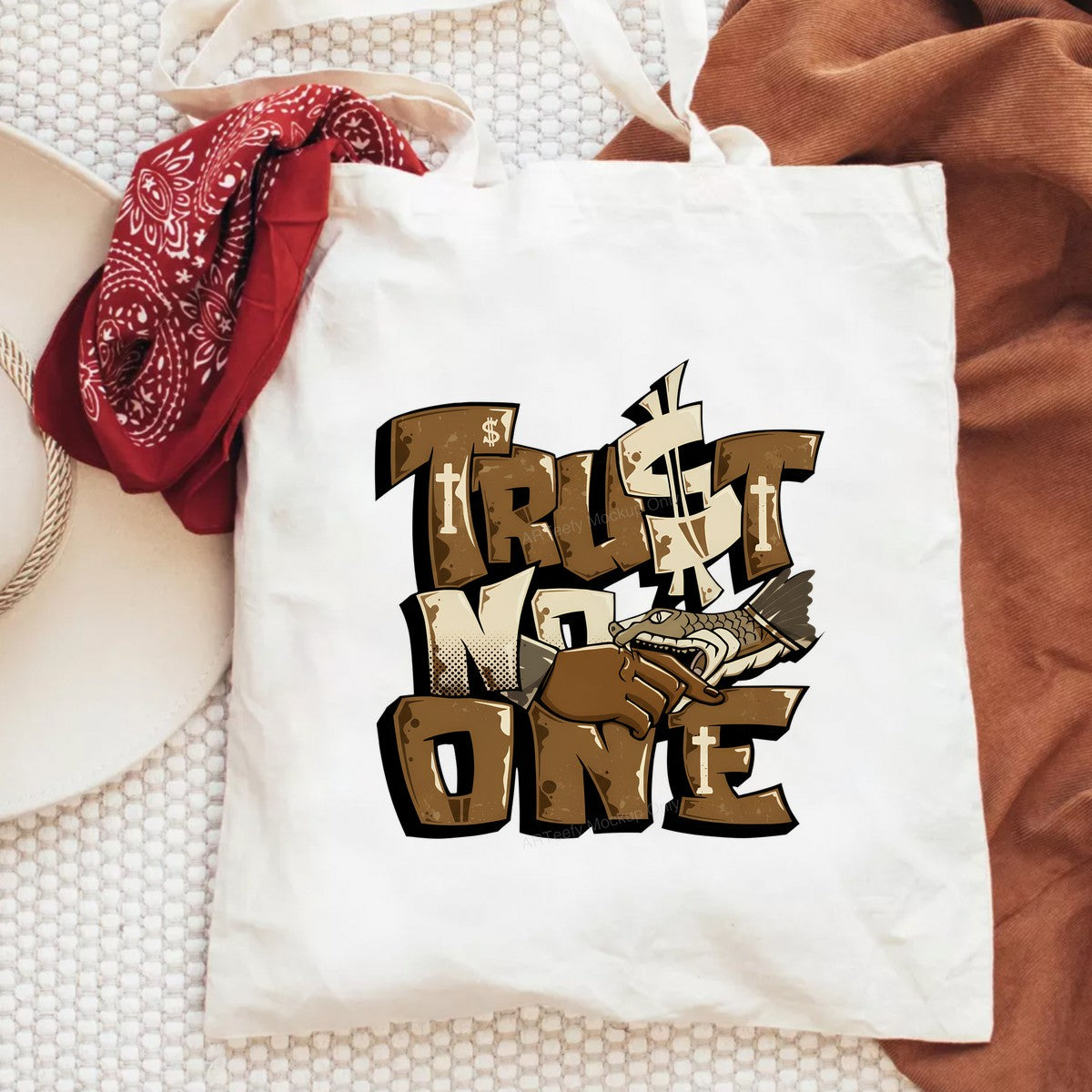 DTF Heat Transfer Iron On Sticker DTF Transfers Ready to Press Trust No One Urban Graffiti Style for Streetwear Fashion Clearance Local Warehouse - 6