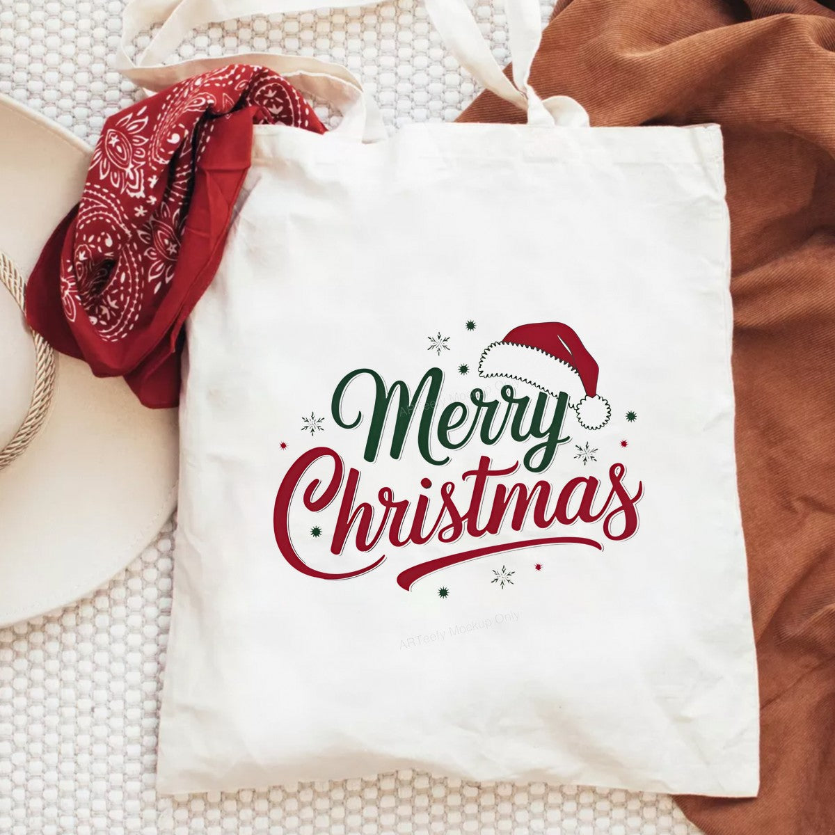 DTF Heat Transfer Iron On Sticker Heat Transfer Designs Ready to Press Merry Christmas Lettering with Santa Hat for Holiday Apparel Decorations Clearance - 6