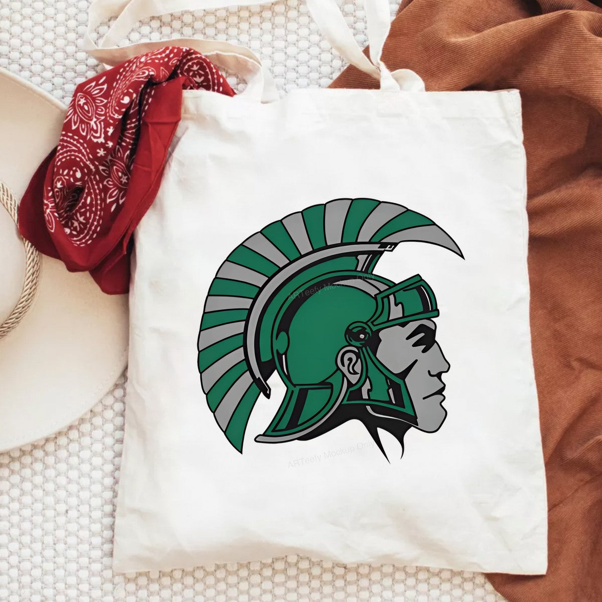 DTF Heat Transfer Iron On Sticker Iron On Transfers for T Shirts Green Spartan Helmet Design Sports Team Inspired Apparel Local Warehouse - 6