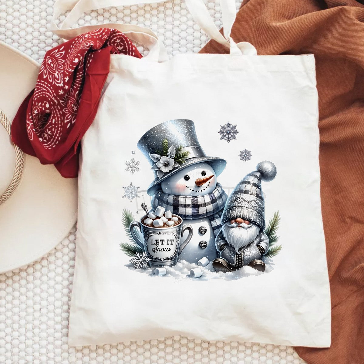 DTF Heat Transfer Iron On Sticker Heat Transfer Designs Ready to Press Snowman Gnome Let It Snow Winter Theme for Christmas T Shirts Hoodies Local Warehouse - 6