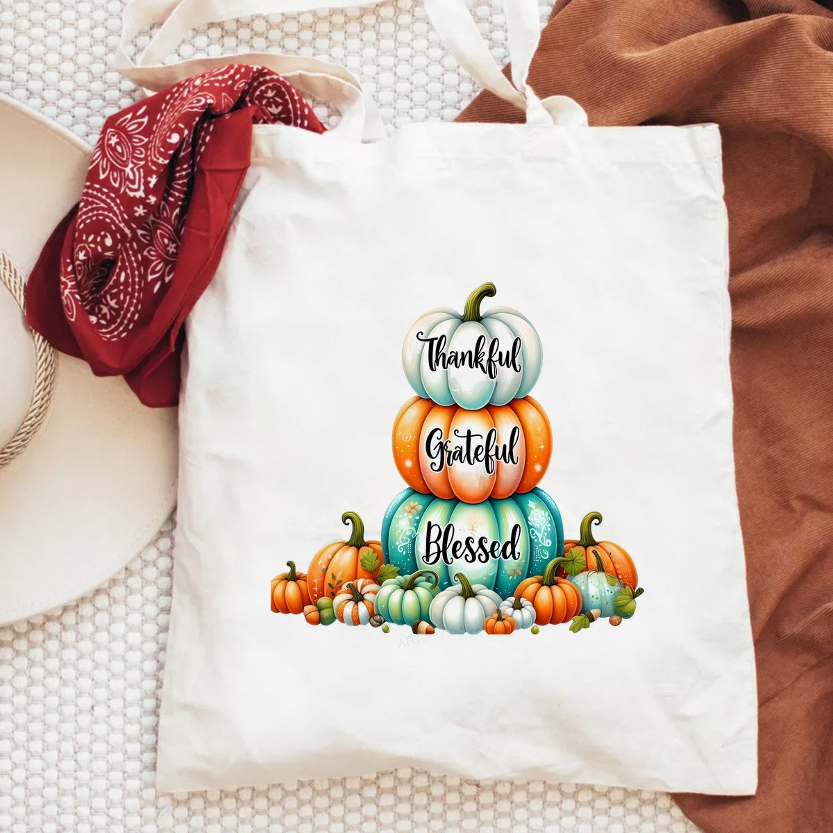 DTF Heat Transfer Iron On Sticker Iron On Heat Transfers Pumpkin Stack Thankful Grateful Blessed Design for Fall Decorations Thanksgiving Apparel Clearance Local Warehouse - 6
