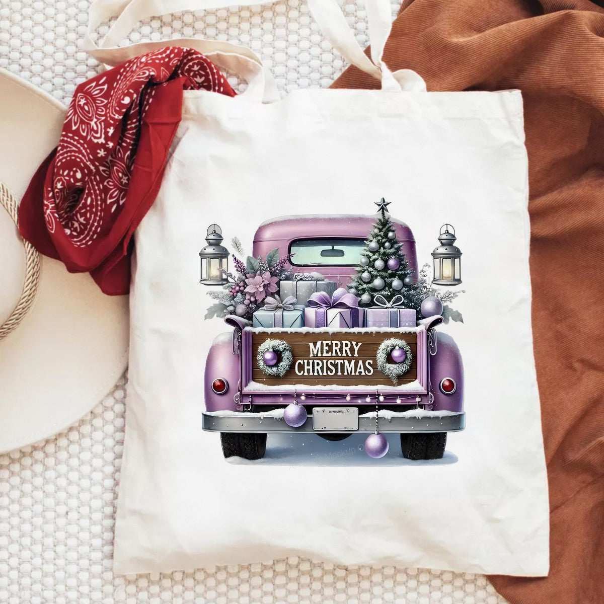 DTF Heat Transfer Iron On Sticker Iron On Heat Transfers Vintage Truck Christmas Theme Holiday Decorations for Shirts Hoodies Local Warehouse - 6