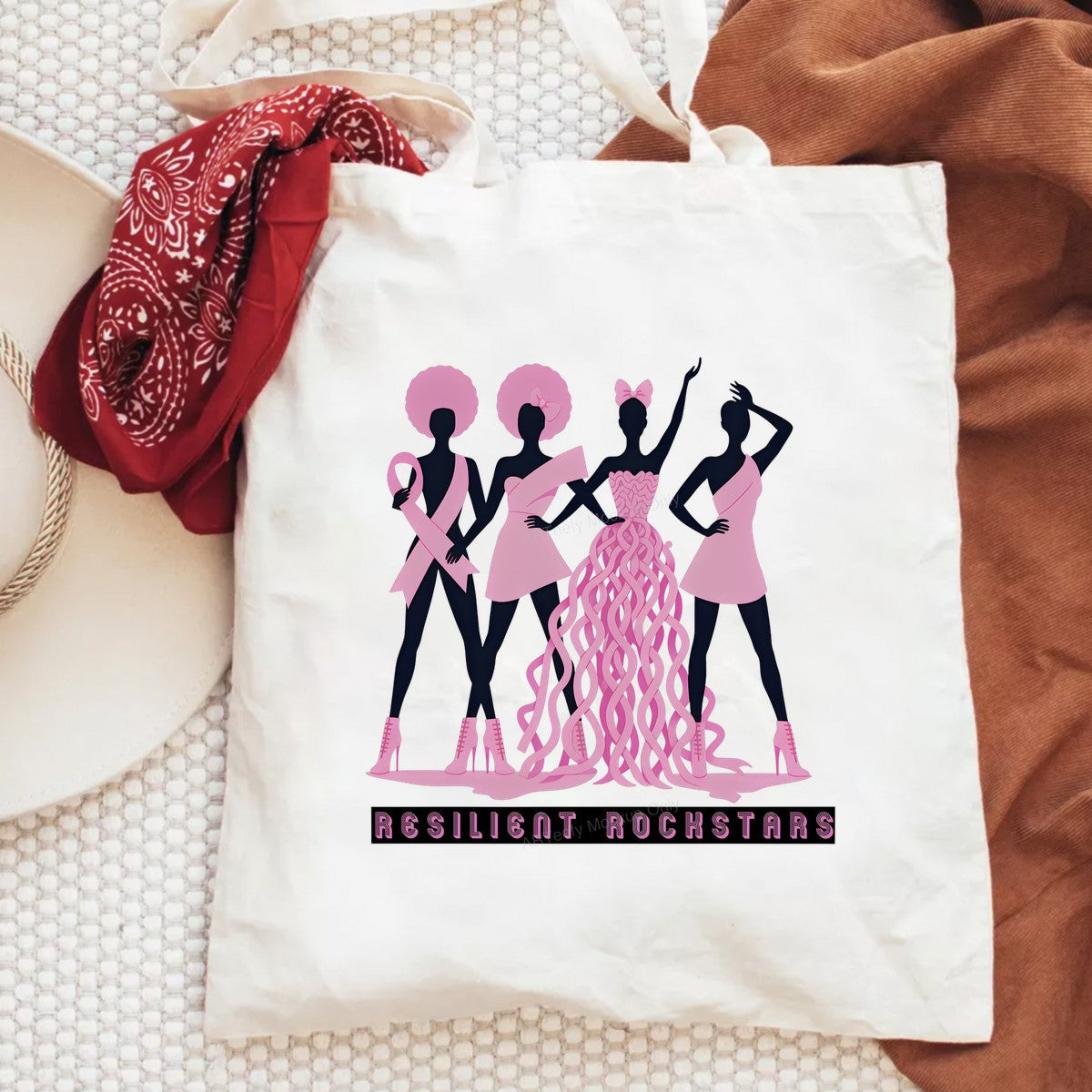 DTF Heat Transfer Iron On Sticker Iron On Heat Transfers Pink Ribbon Resilient Rockstars Design Breast Cancer Awareness Items for T Shirts Hoodies Clearance - 6