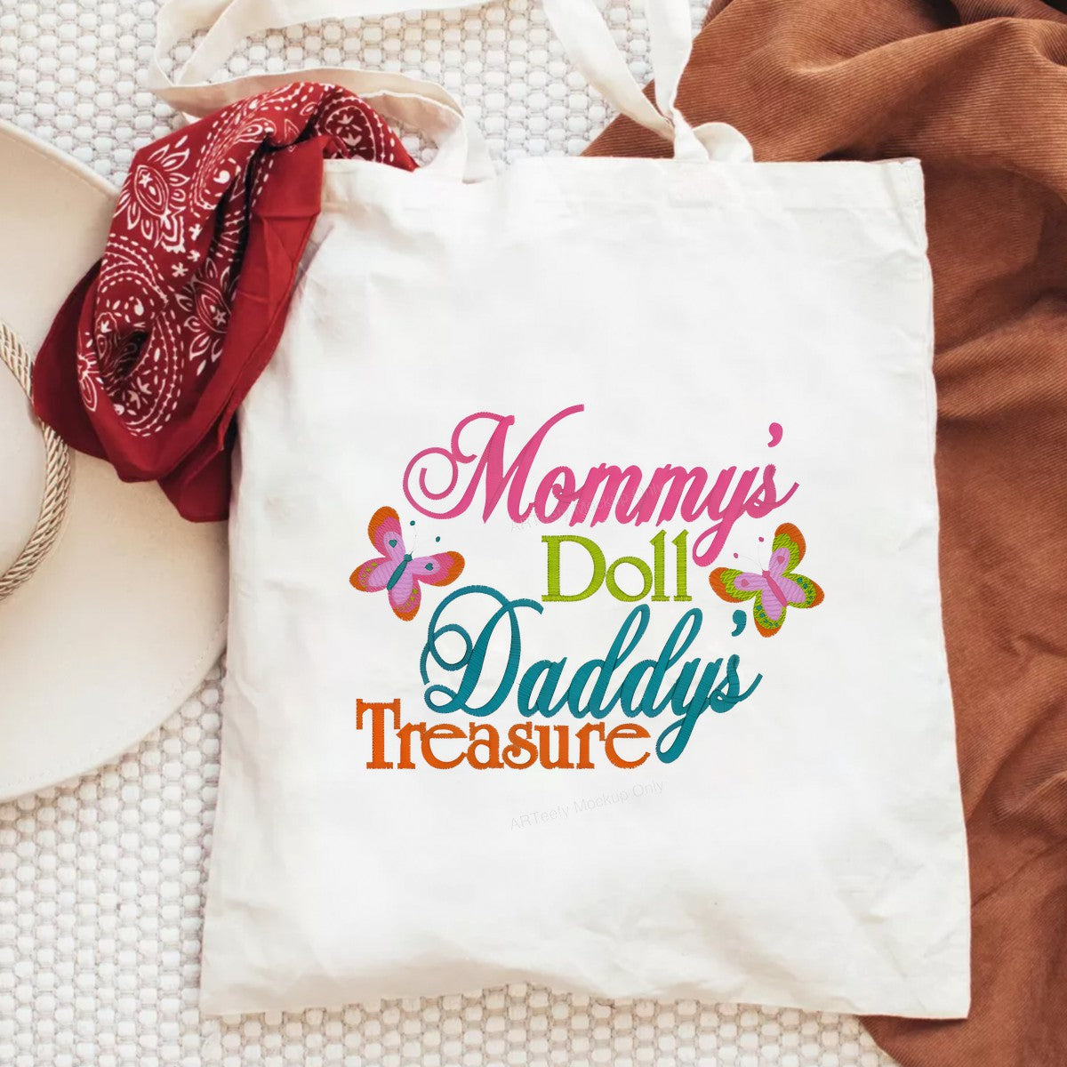 DTF Heat Transfer Iron On Sticker Iron On Heat Transfers Mommy Doll Daddy Treasure Butterfly Design for Family Apparel Local Warehouse - 6