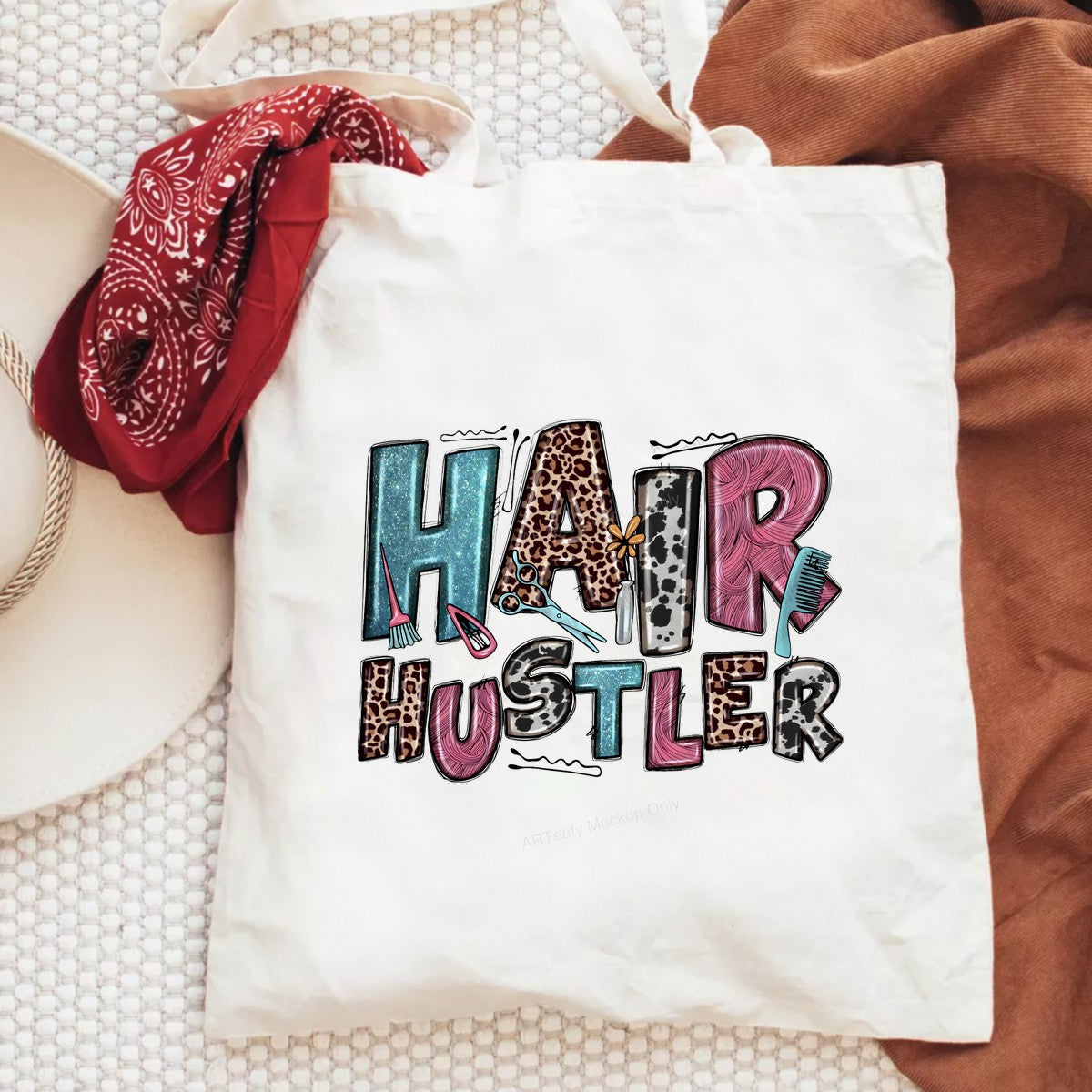 DTF Heat Transfer Iron On Sticker Iron On Heat Transfers Hair Hustler Design Leopard Print Barber Tools for T Shirts Hoodies Local Warehouse - 6