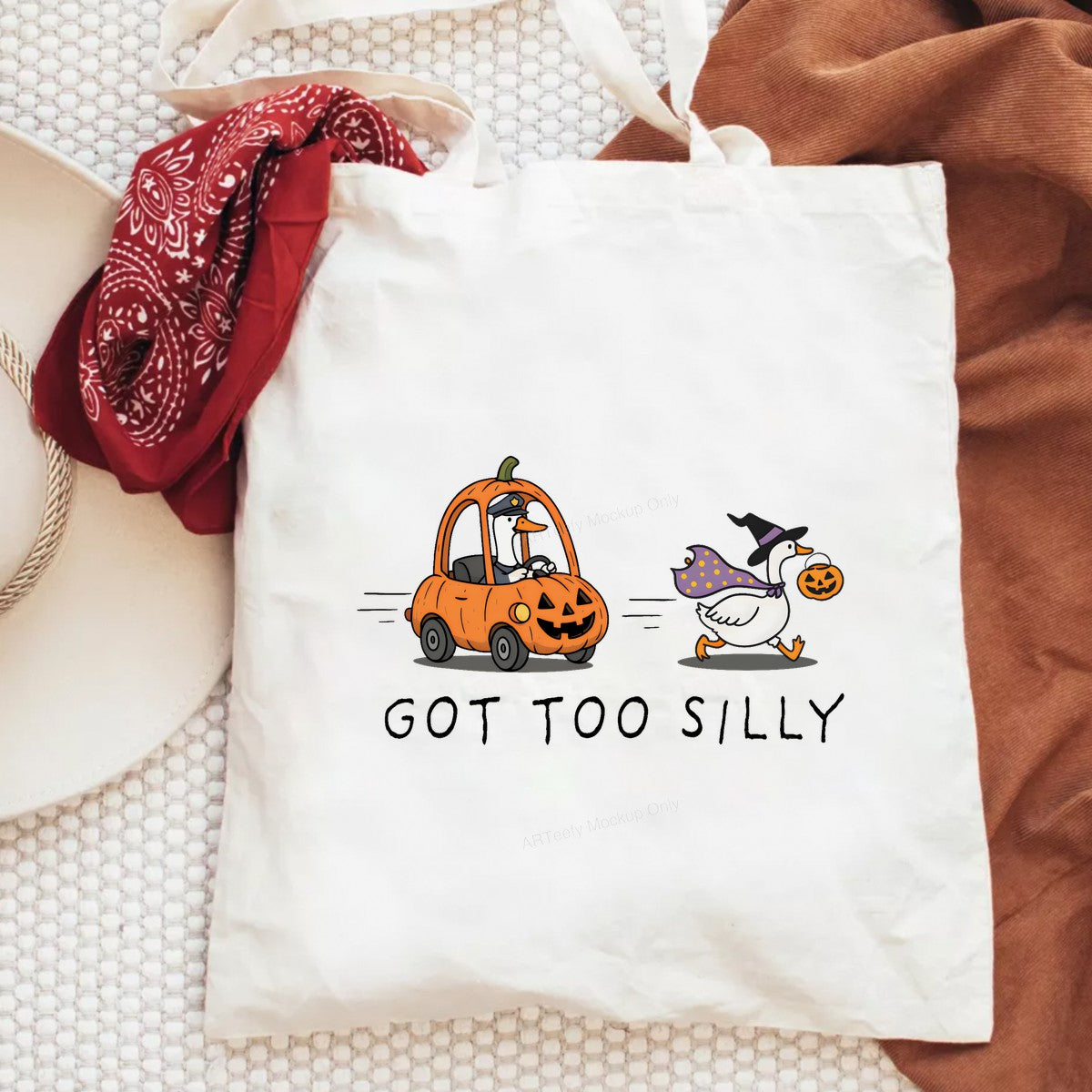DTF Heat Transfer Iron On Sticker Iron On Heat Transfers Halloween Cartoon Goose and Pumpkin Car Design for T Shirts Local Warehouse - 6