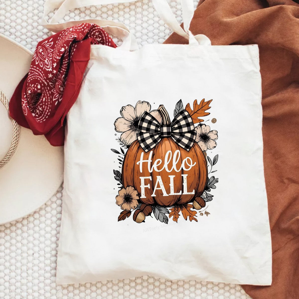 DTF Heat Transfer Iron On Sticker Iron On Heat Transfers Buffalo Plaid Bow Pumpkin with Floral Autumn Design Fall Decorations for Home T Shirts Hoodies Clearance - 6