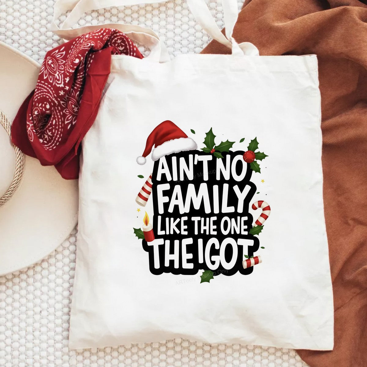 DTF Heat Transfer Iron On Sticker Iron On Heat Transfers Holiday Family Festive Design with Santa Hat Candy Canes for Christmas T Shirts Hoodies Clearance - 6