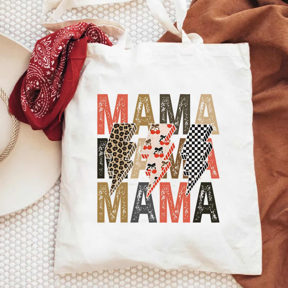 DTF Heat Transfer Iron On Sticker Iron On Heat Transfers Leopard Cherry Checkered Mama Lettering for Mother Day Gifts T Shirts Hoodies Clearance - 6