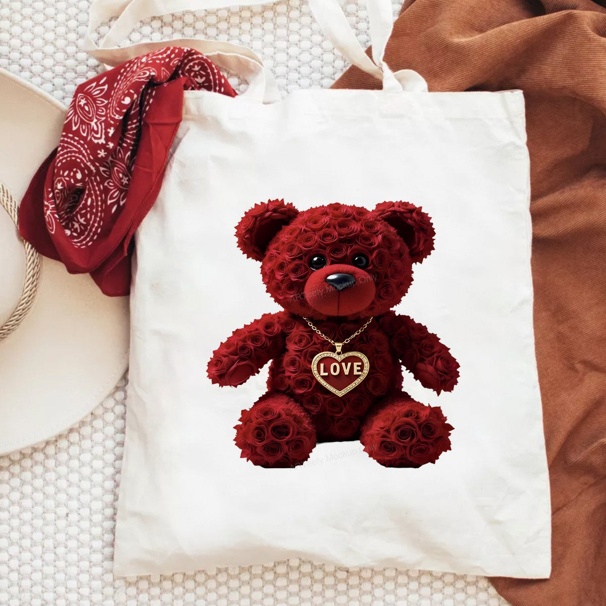 DTF Heat Transfer Iron On Sticker Iron On Heat Transfers Rose Bear Design Romantic Valentine Gift Apparel Local Warehouse - 6
