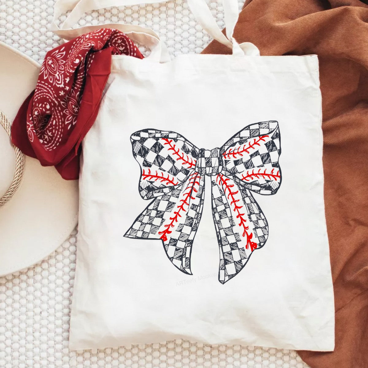 DTF Heat Transfer Iron On Sticker Iron On Heat Transfers Baseball Bow Checkered Style for Apparel Bags Jackets Local Warehouse - 6