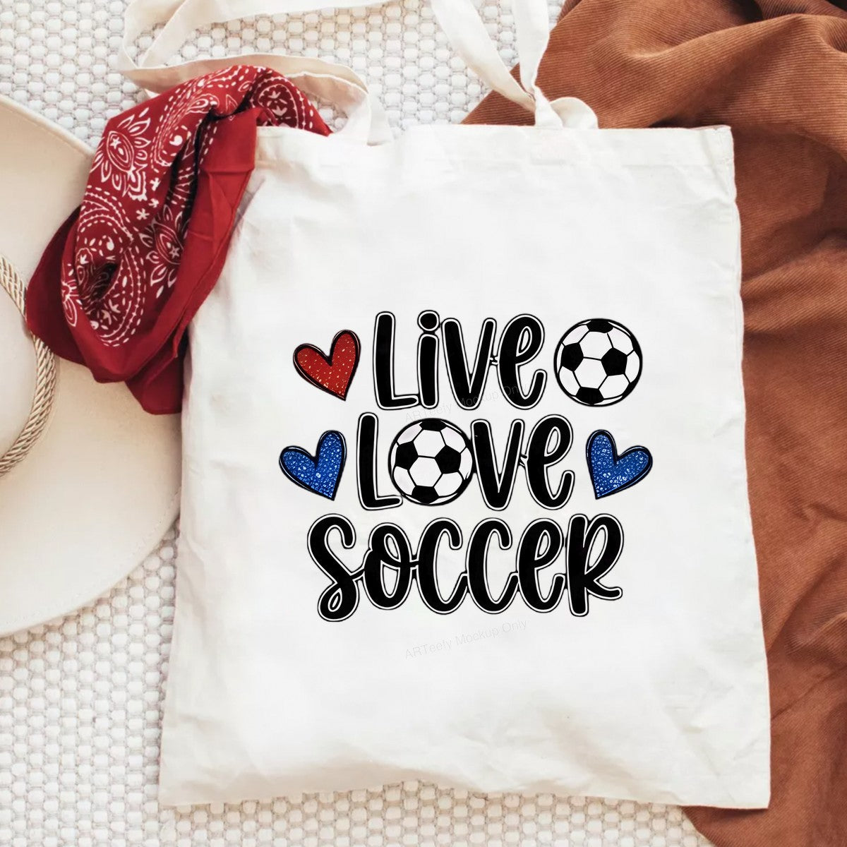DTF Heat Transfer Iron On Sticker Iron On Heat Transfers Live Love Soccer Design for Sports Apparel Local Warehouse - 6