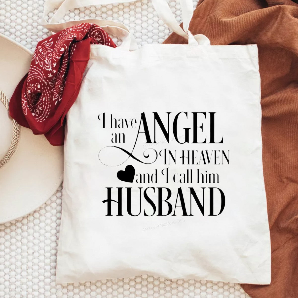 DTF Heat Transfer Iron On Sticker Iron On Heat Transfers Heartfelt Angel Husband Memorial Design for T Shirts Hoodies Clearance - 6