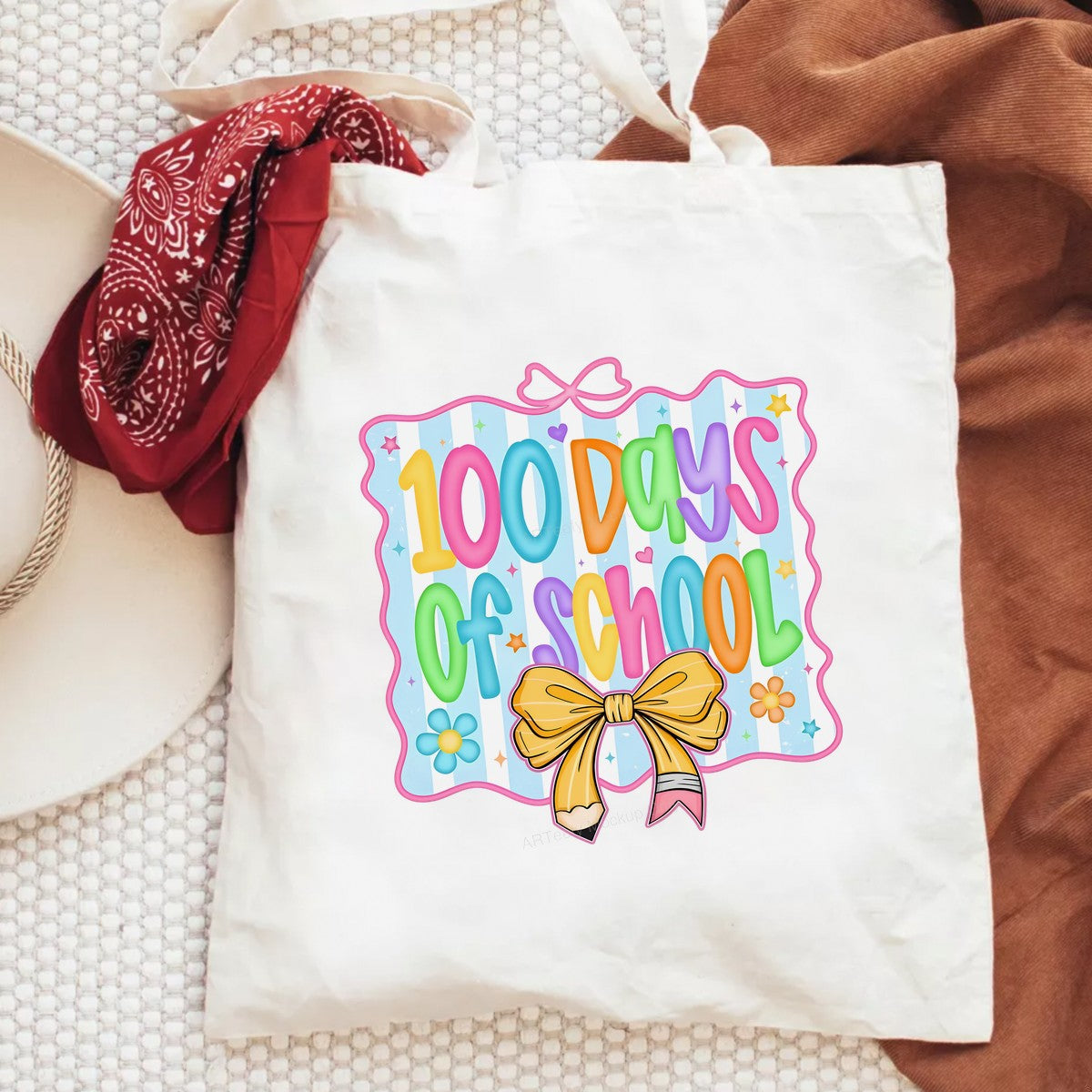 DTF Heat Transfer Iron On Sticker Iron On Transfers for T Shirts Colorful 100 Days of School Celebration Design Back to School Clearance - 6