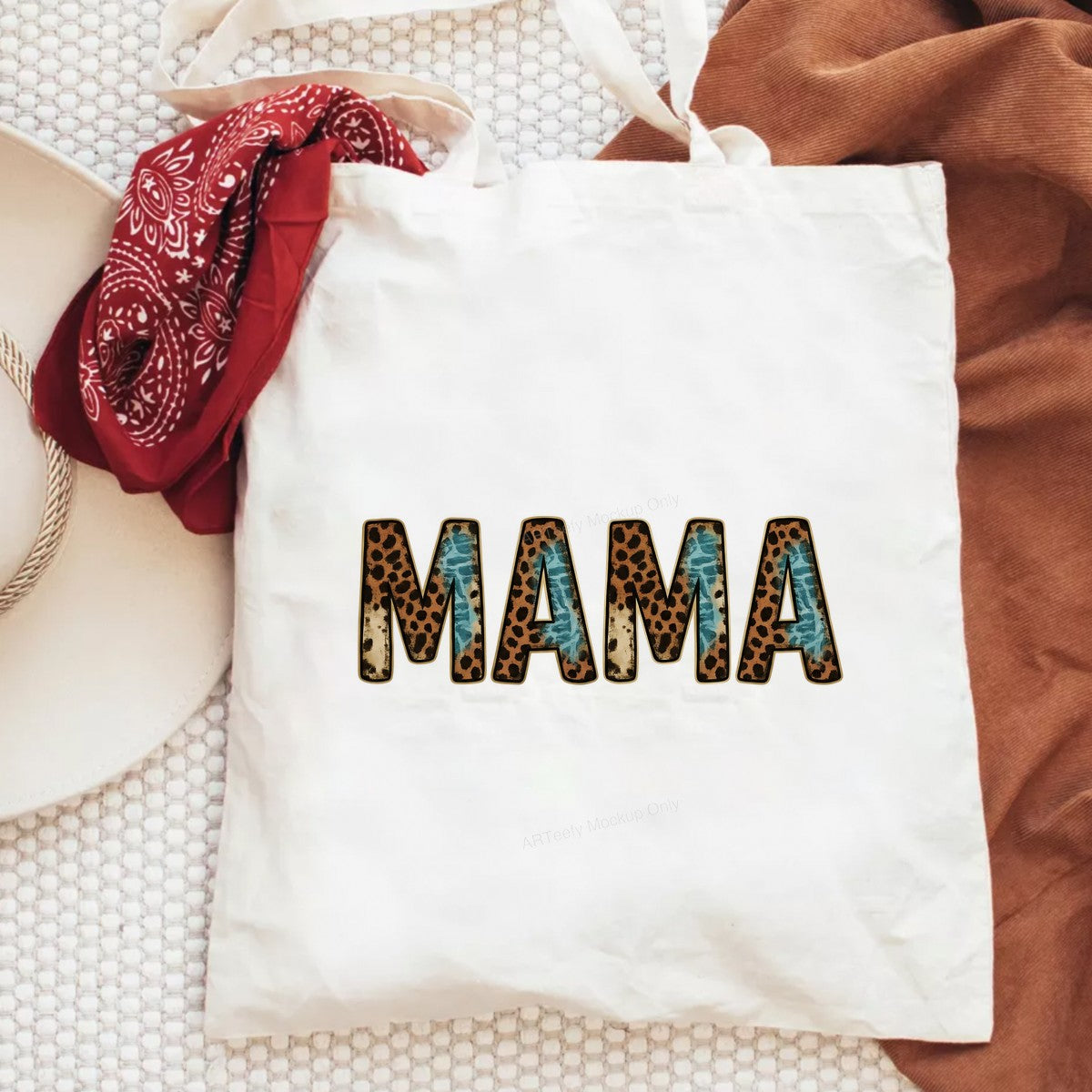 DTF Heat Transfer Iron On Sticker Iron On Heat Transfers Leopard Print MAMA Letters for Apparel Bags Jackets Local Warehouse - 6
