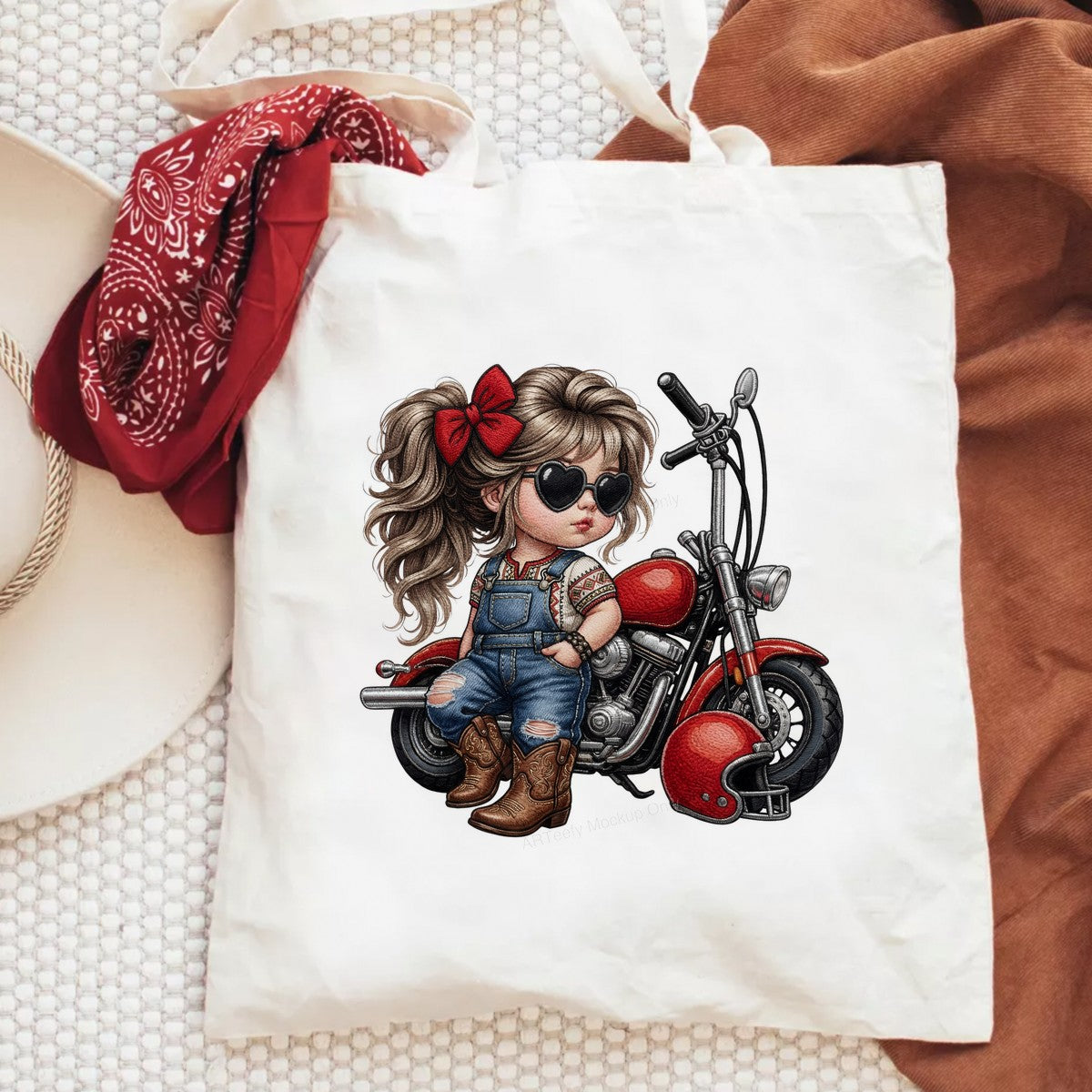 DTF Heat Transfer Iron On Sticker DTF Transfers Ready to Press Vintage Motorcycle Girl Style for T Shirts Denim Boots Western Clearance - 6