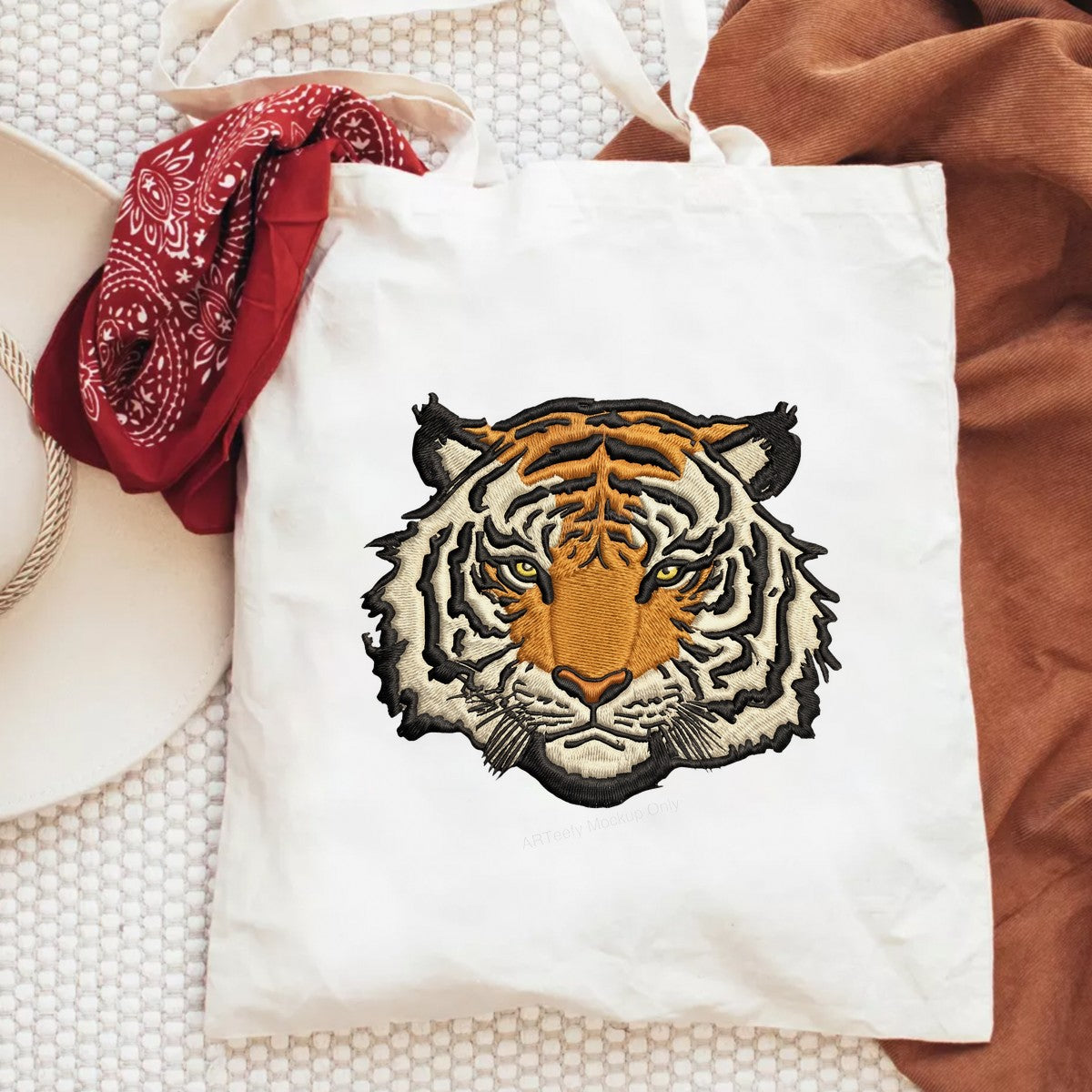 DTF Heat Transfer Iron On Sticker Iron On Heat Transfers Tiger Face Embroidery Style for Apparel Jackets Bags Local Warehouse - 6