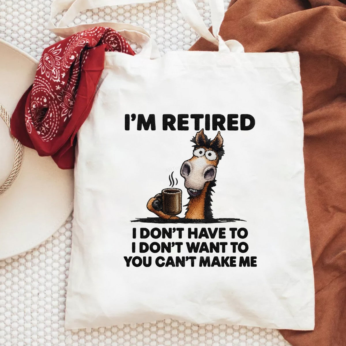 DTF Heat Transfer Iron On Sticker Iron On Heat Transfers Cartoon Horse Coffee Humor Design for Retired Life Casual Wear Clearance - 6