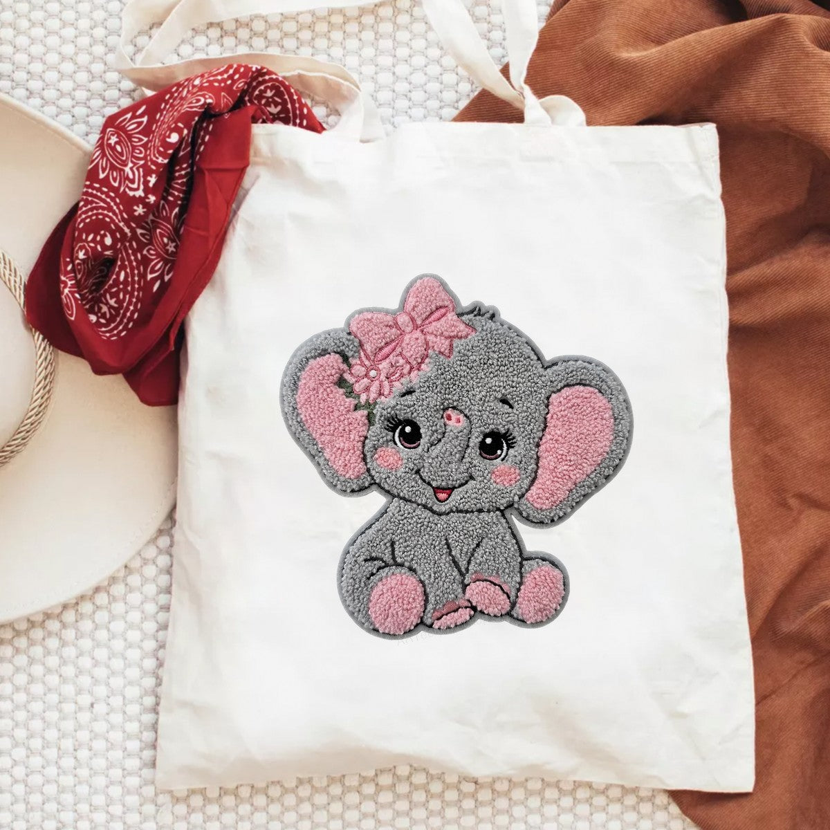 DTF Heat Transfer Iron On Sticker Iron On Heat Transfers Adorable Elephant with Pink Bow for T Shirts Hoodies Local Warehouse - 6