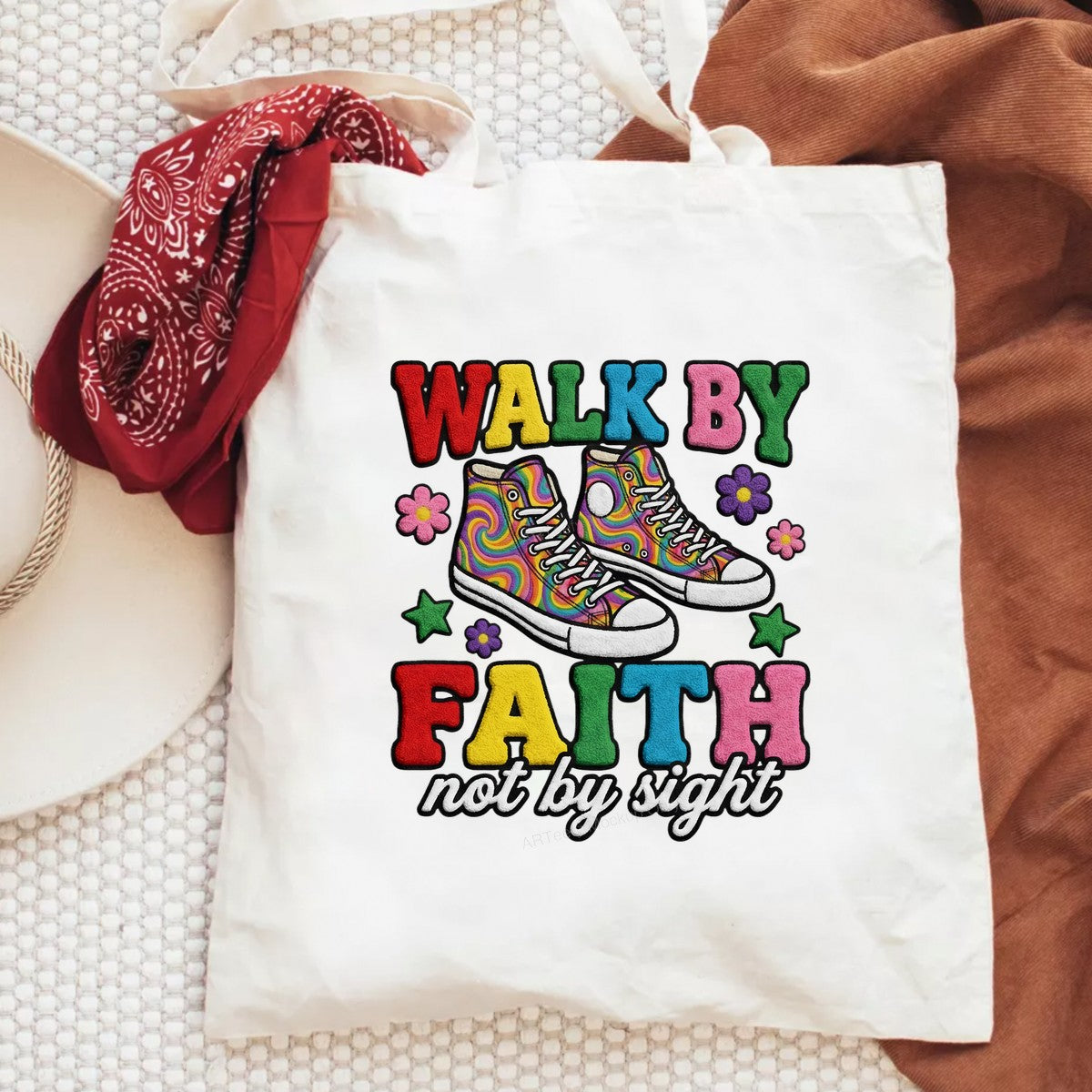 DTF Heat Transfer Iron On Sticker Iron On Heat Transfers Colorful Sneakers Inspirational Faith Lettering for T Shirts Hoodies Clearance - 6
