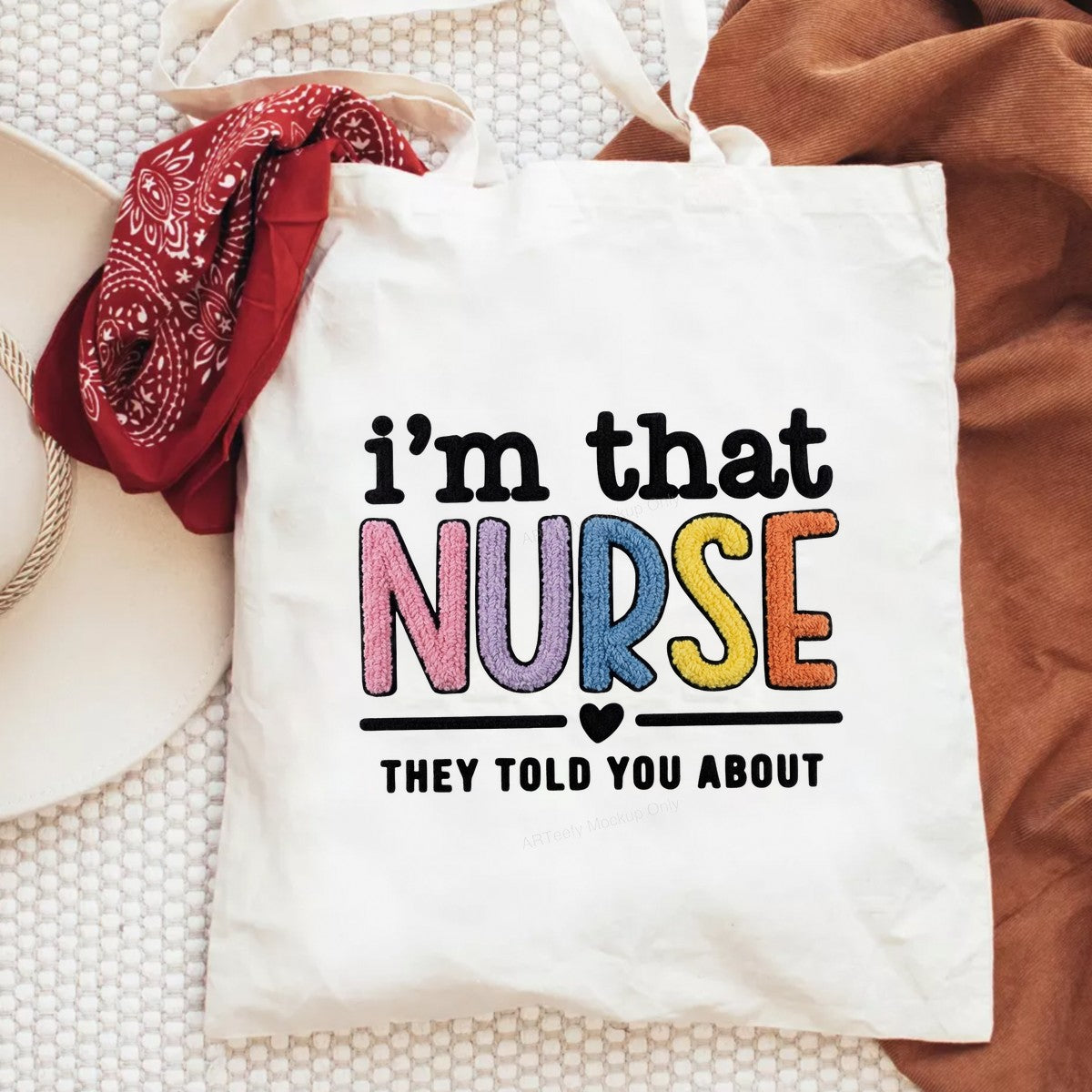 DTF Heat Transfer Iron On Sticker Iron On Heat Transfers Colorful Nurse Lettering for Apparel Bags Jackets Local Warehouse - 6