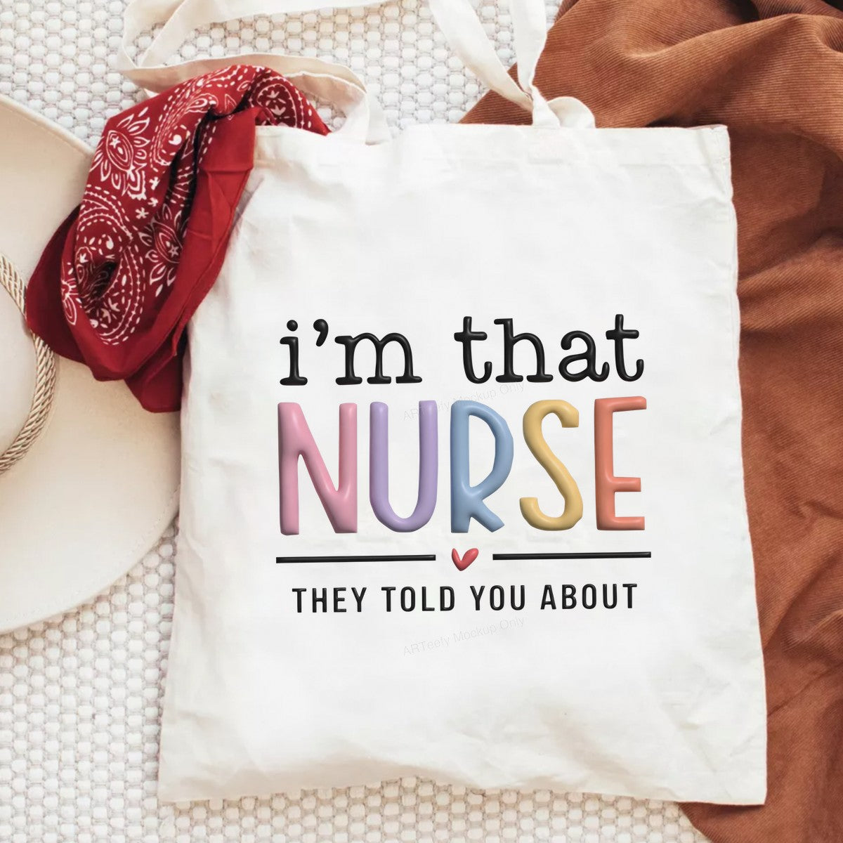 DTF Heat Transfer Iron On Sticker Iron On Heat Transfers Colorful Nurse Lettering for Apparel Medical Professionals Local Warehouse - 6
