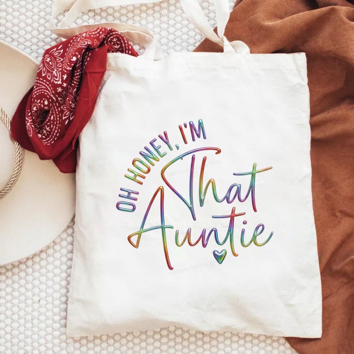 DTF Heat Transfer Iron On Sticker Iron On Heat Transfers Colorful Auntie Lettering Design for T Shirts Hoodies Clearance - 6