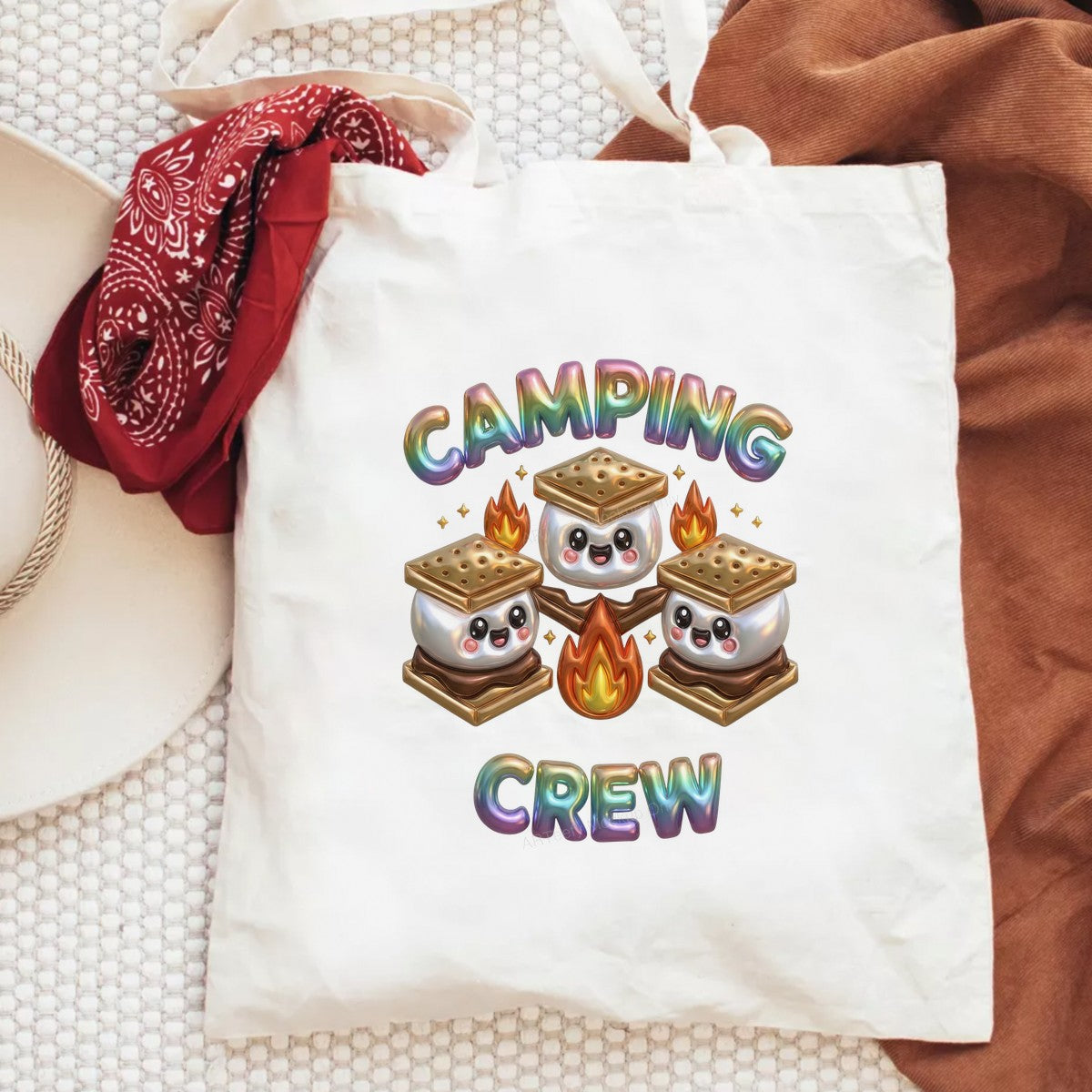 DTF Heat Transfer Iron On Sticker Iron On Transfers for T Shirts Cute Camping Crew Smores Design Heat Press Ready for Outdoor Adventure Apparel Local Warehouse - 6