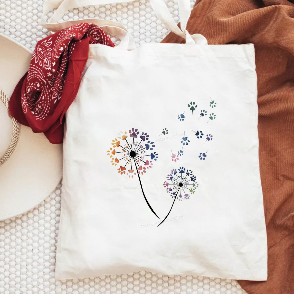 DTF Heat Transfer Iron On Sticker Iron On Heat Transfers Colorful Paw Print Dandelion Design for Casual Wear T Shirts Local Warehouse - 6