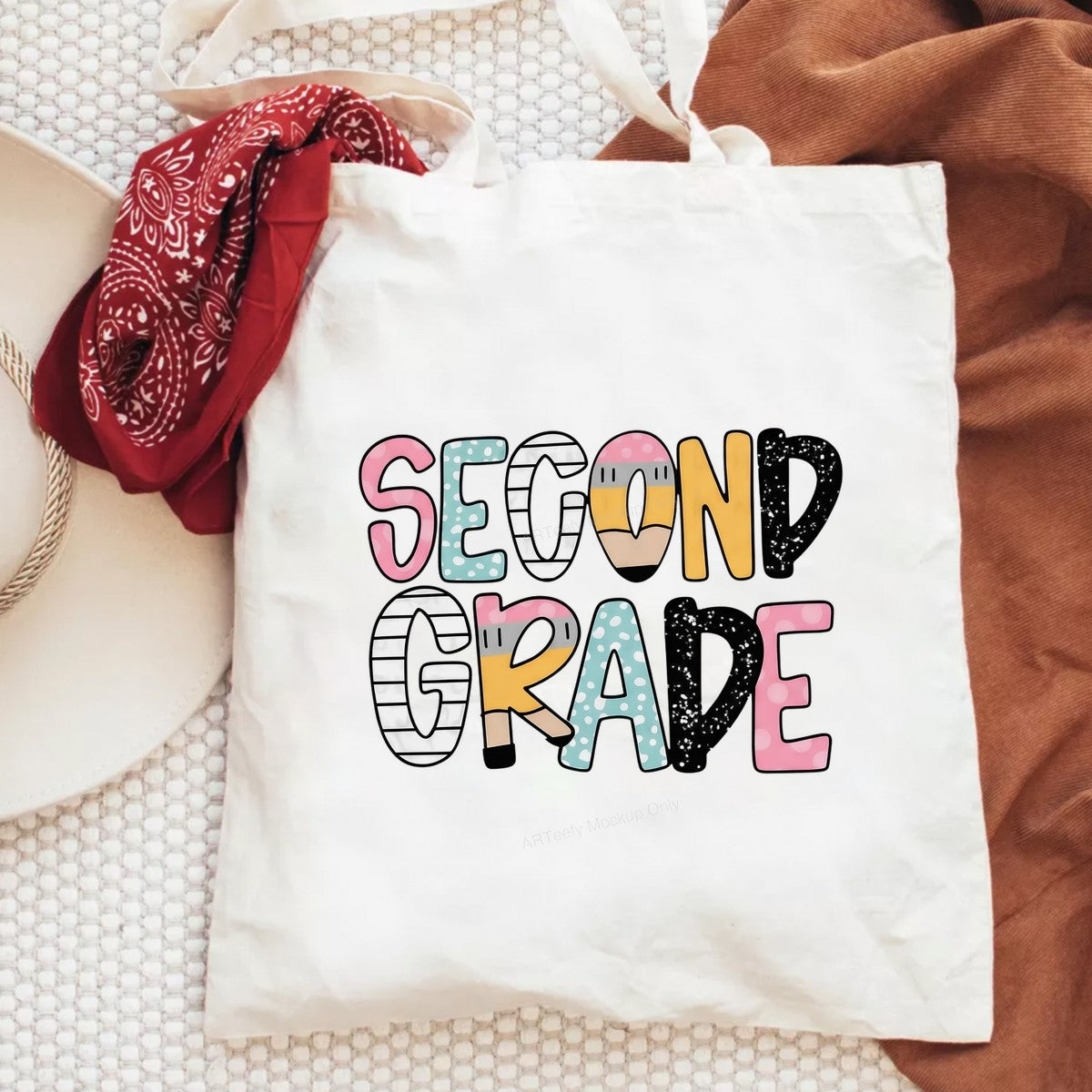 Second Grade Teacher Back to School Pencil DTF Heat Transfer Iron On Sticker 2nd Grade Teacher Gift Shirt - 6