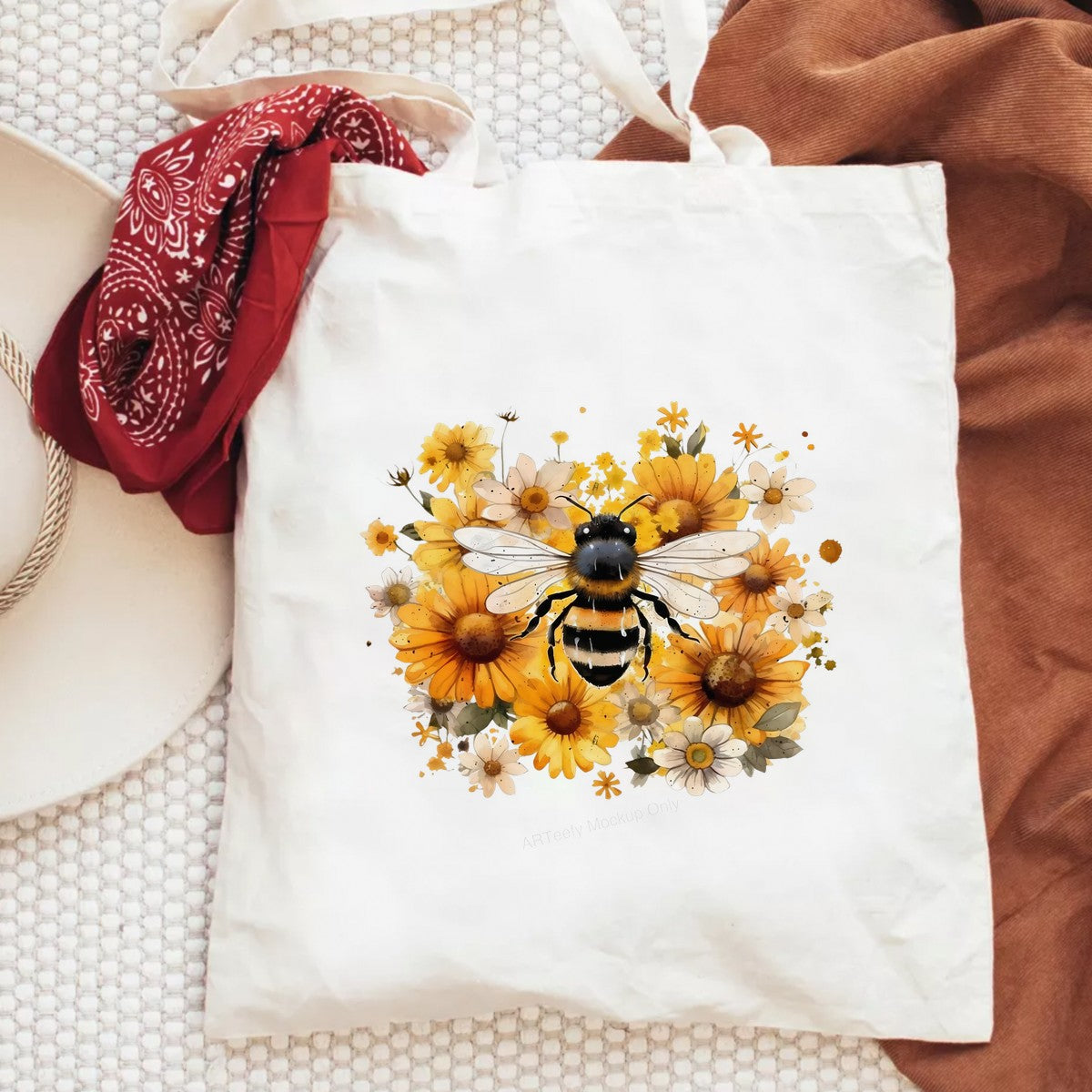 DTF Heat Transfer Iron On Sticker Iron On Heat Transfers Bumblebee and Floral Design for T Shirts Hoodies Fall Seasonal Clearance - 6