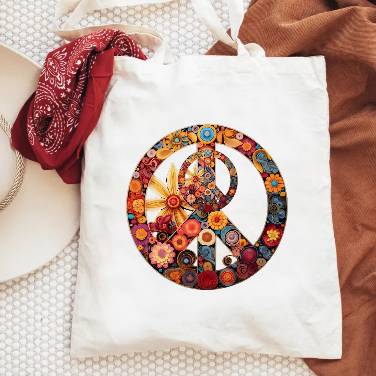 DTF Heat Transfer Iron On Sticker Iron On Heat Transfers Colorful Peace Symbol Floral Pattern for T Shirts Hoodies Local Warehouse - 6