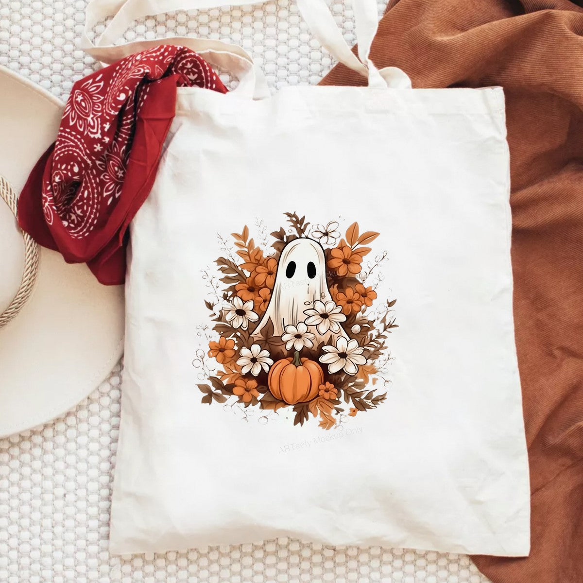 DTF Heat Transfer Iron On Sticker Iron On Heat Transfers Ghost Pumpkin Floral Design Halloween Decorations Clearance Local Warehouse - 6
