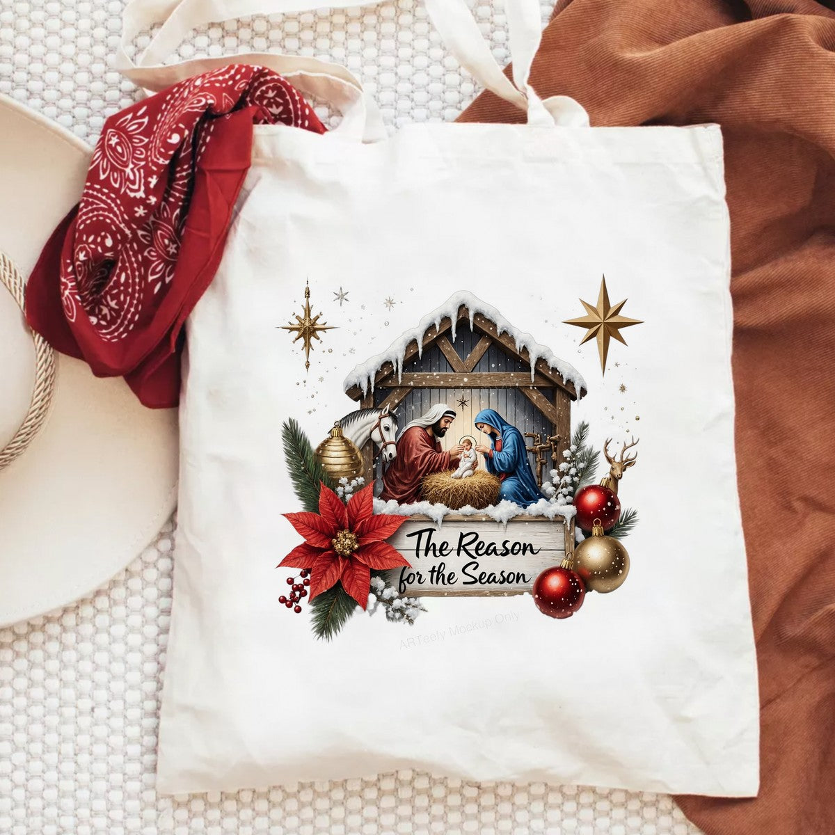 DTF Heat Transfer Iron On Sticker Iron On Heat Transfers Nativity Scene Design Christmas Holiday Apparel Local Warehouse - 6