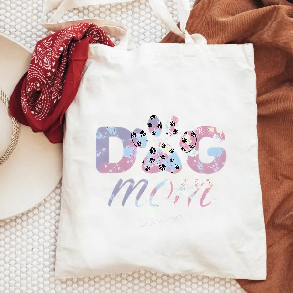 DTF Heat Transfer Iron On Sticker Iron On Heat Transfers Dog Mom Tie Dye Style Paw Print Design for Casual Wear T Shirts Hoodies - 6