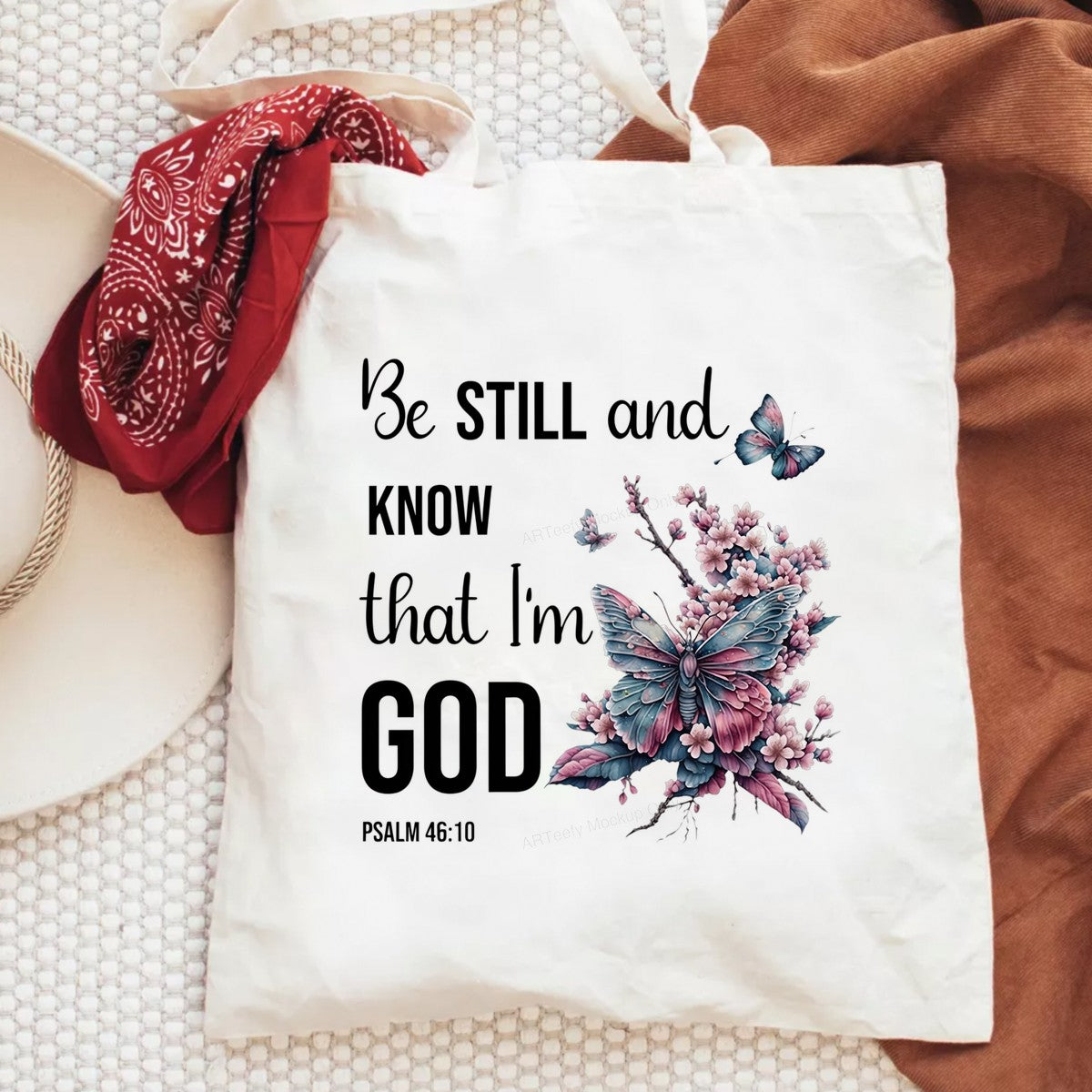 DTF Heat Transfer Iron On Sticker Iron On Heat Transfers Butterfly Floral Psalm 46 10 Design Spiritual Apparel Gifts Clearance - 6