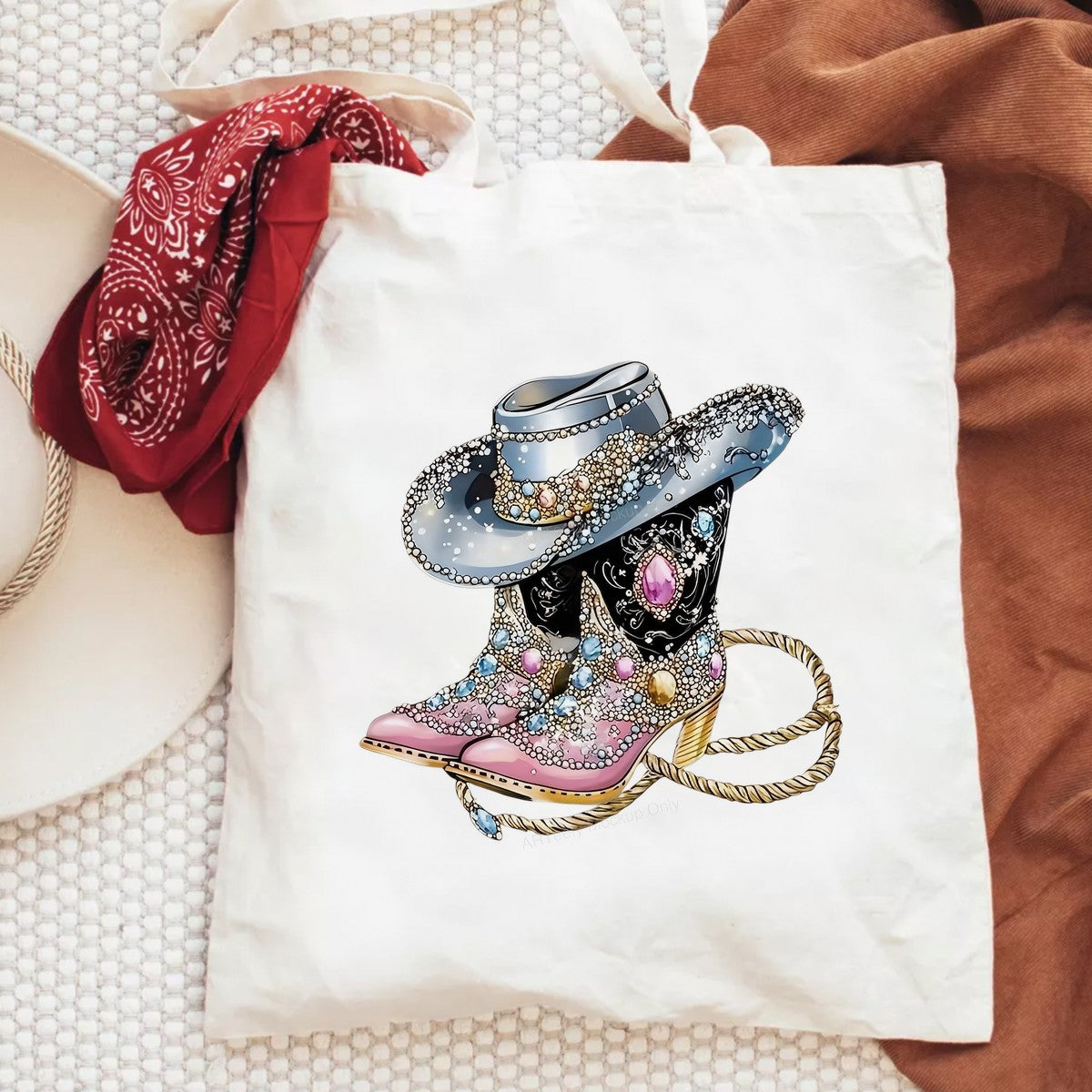 DTF Heat Transfer Iron On Sticker Iron On Heat Transfers Western Rhinestone Cowboy Boots and Hat Design for Apparel Jackets Clearance - 6