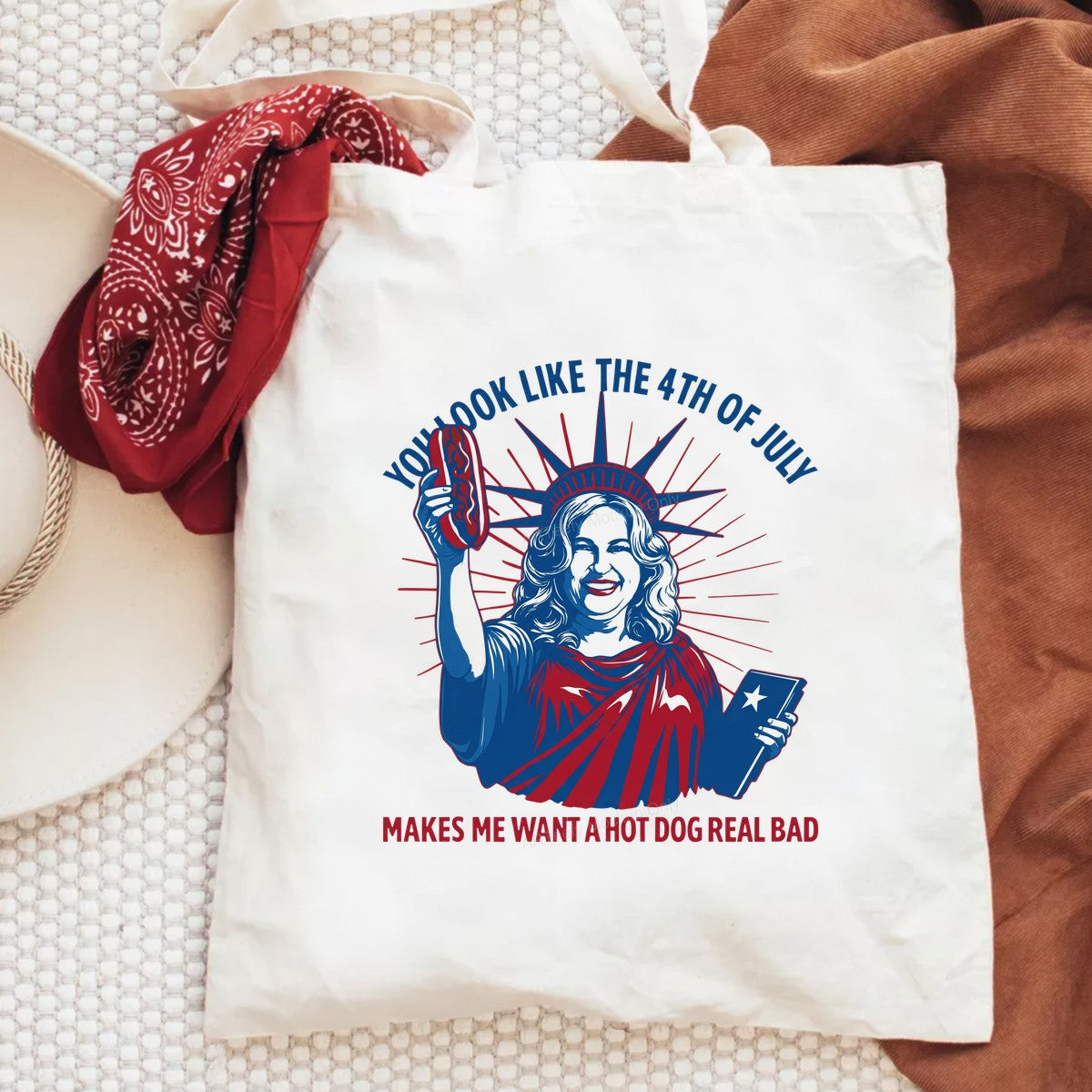 DTF Transfer You Look Like The 4th Of July Hot Dog Quote Patriotic Statue Graphic for T Shirts Hoodies and Party Shirts - 6