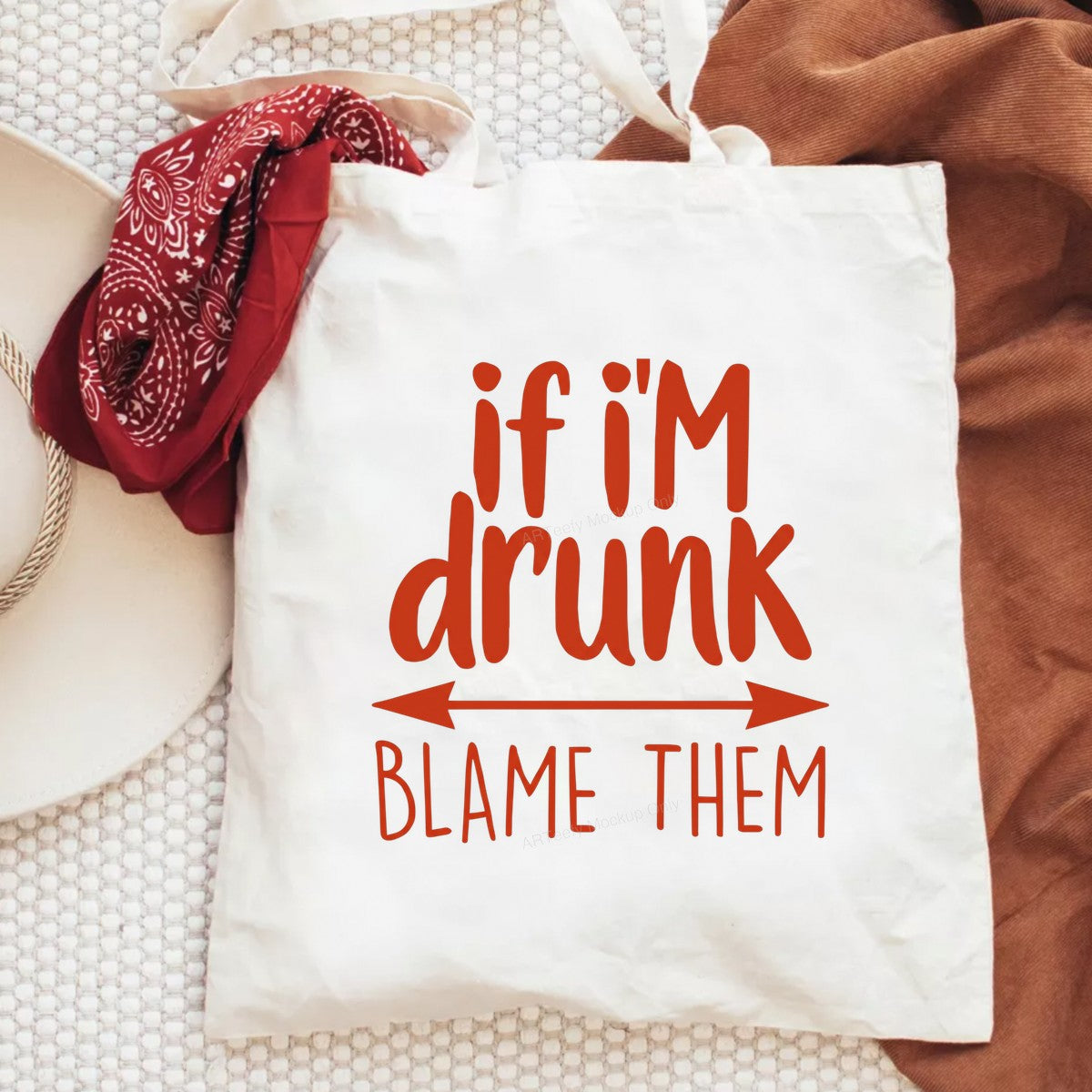 Funny Graphic Transfer “If I’m Drunk Blame Them” Red Lettering with Arrow Design for T Shirts Hoodies and Party Shirts - 6