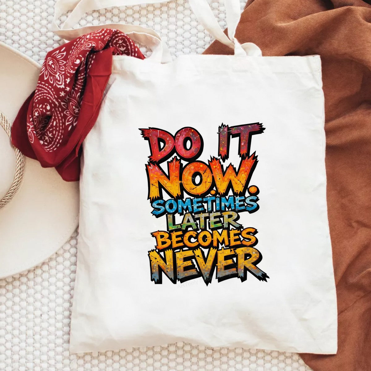 DTF Heat Transfer Do It Now Sometimes Later Becomes Never Graffiti Text Graphic for T Shirts Hoodies and Tote Bags - 6
