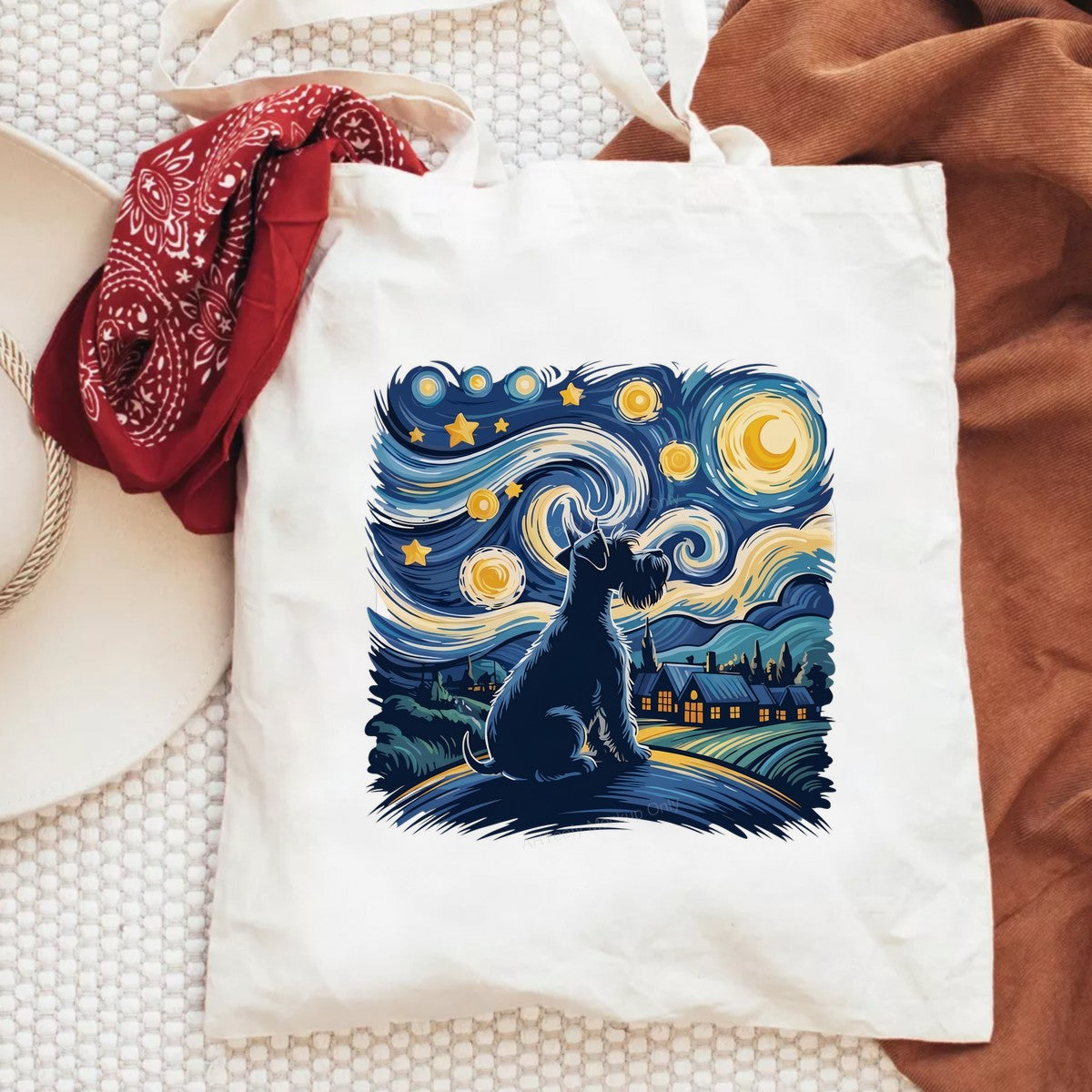 DTF Heat Transfer Starry Night Dog Silhouette Art Graphic for T Shirts Hoodies and Tote Bags - 6