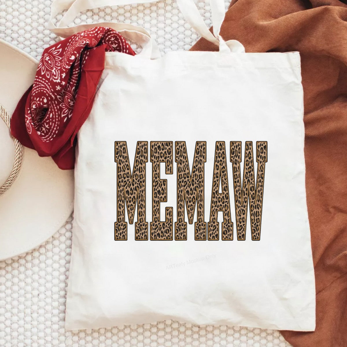 DTF Transfer MEMAW Leopard Print Block Letter Graphic for T Shirts Hoodies and Gifts - 6